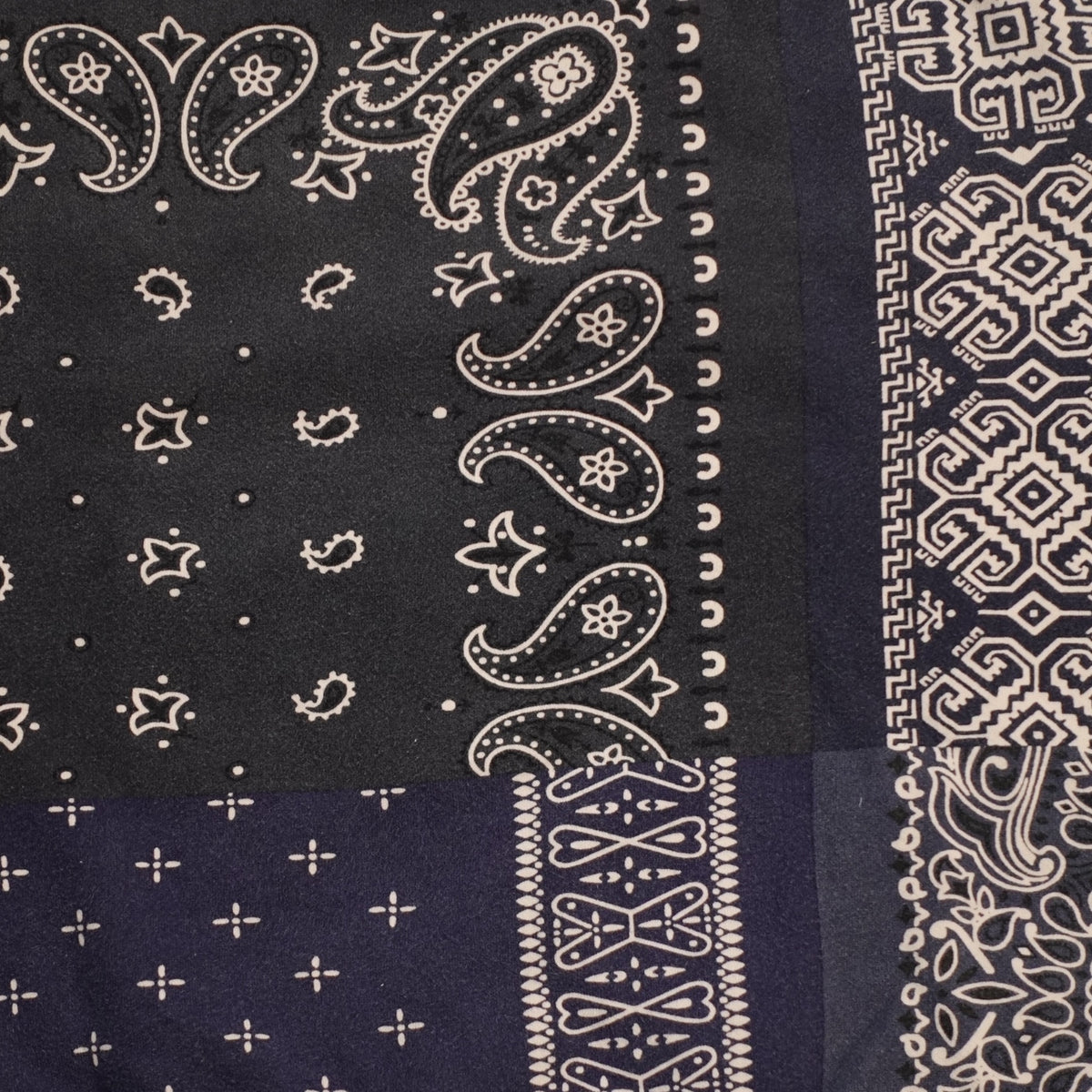 Kapital Nylon Back Bandana Crewneck in Blue/Purple