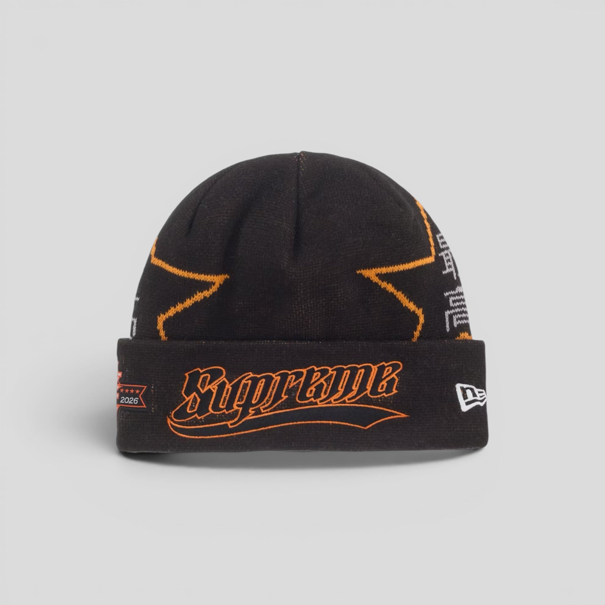 Supreme New Era Stars Beanie in Black