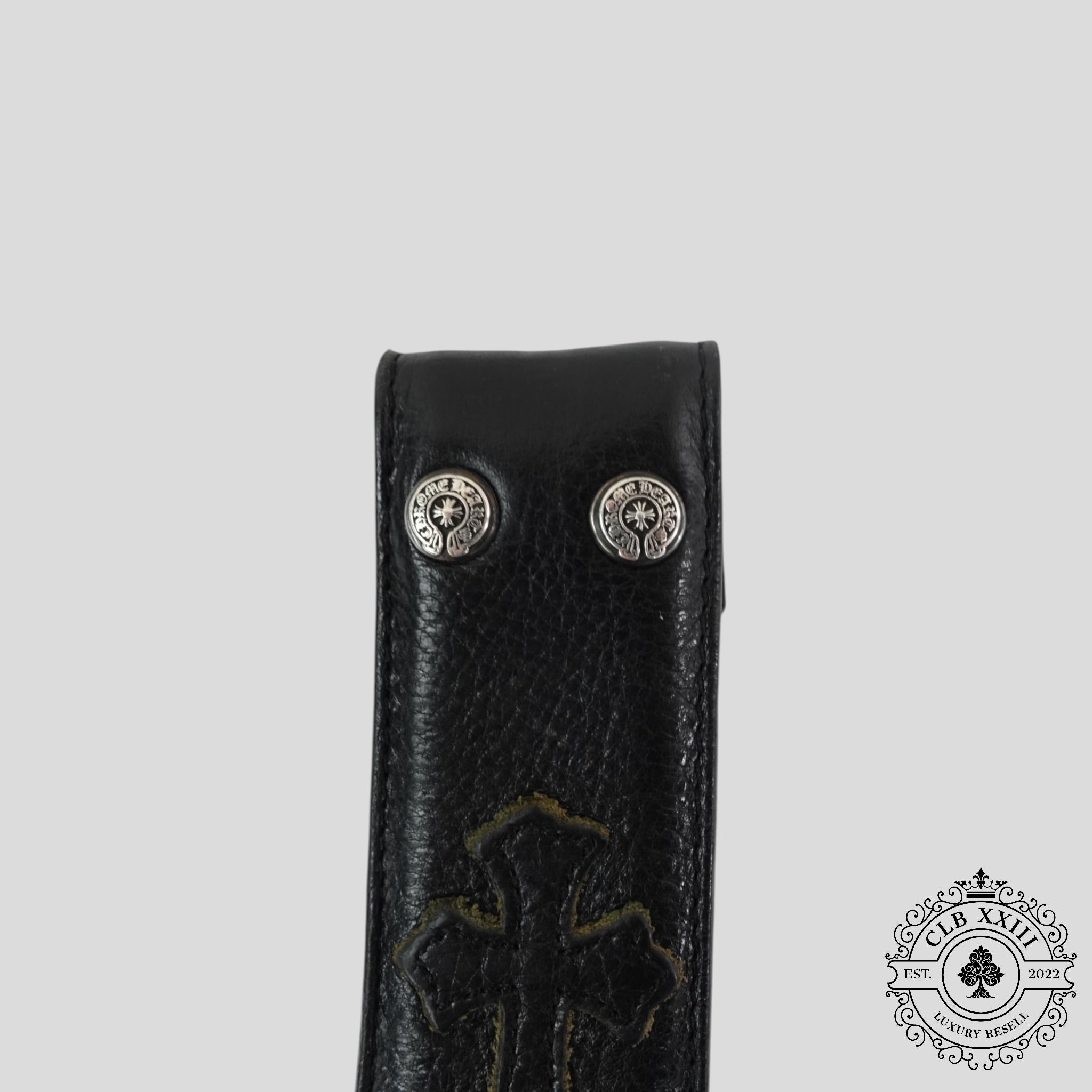 Chrome Hearts Leather Cross Patch Belt Strap