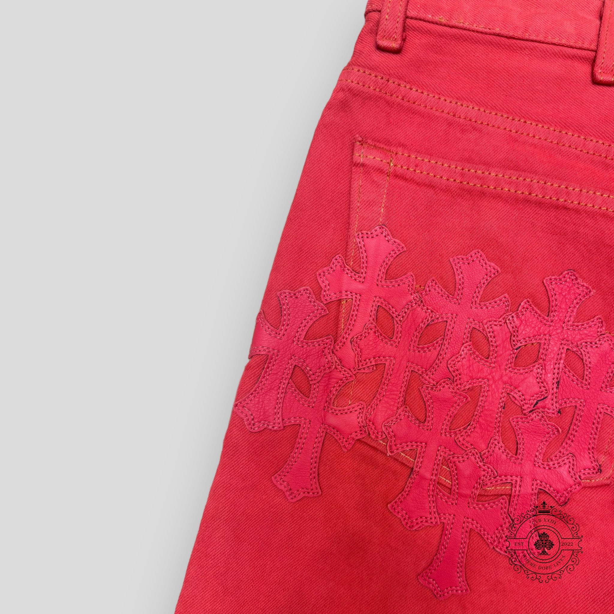 Chrome Hearts Red Cross Patch Jeans