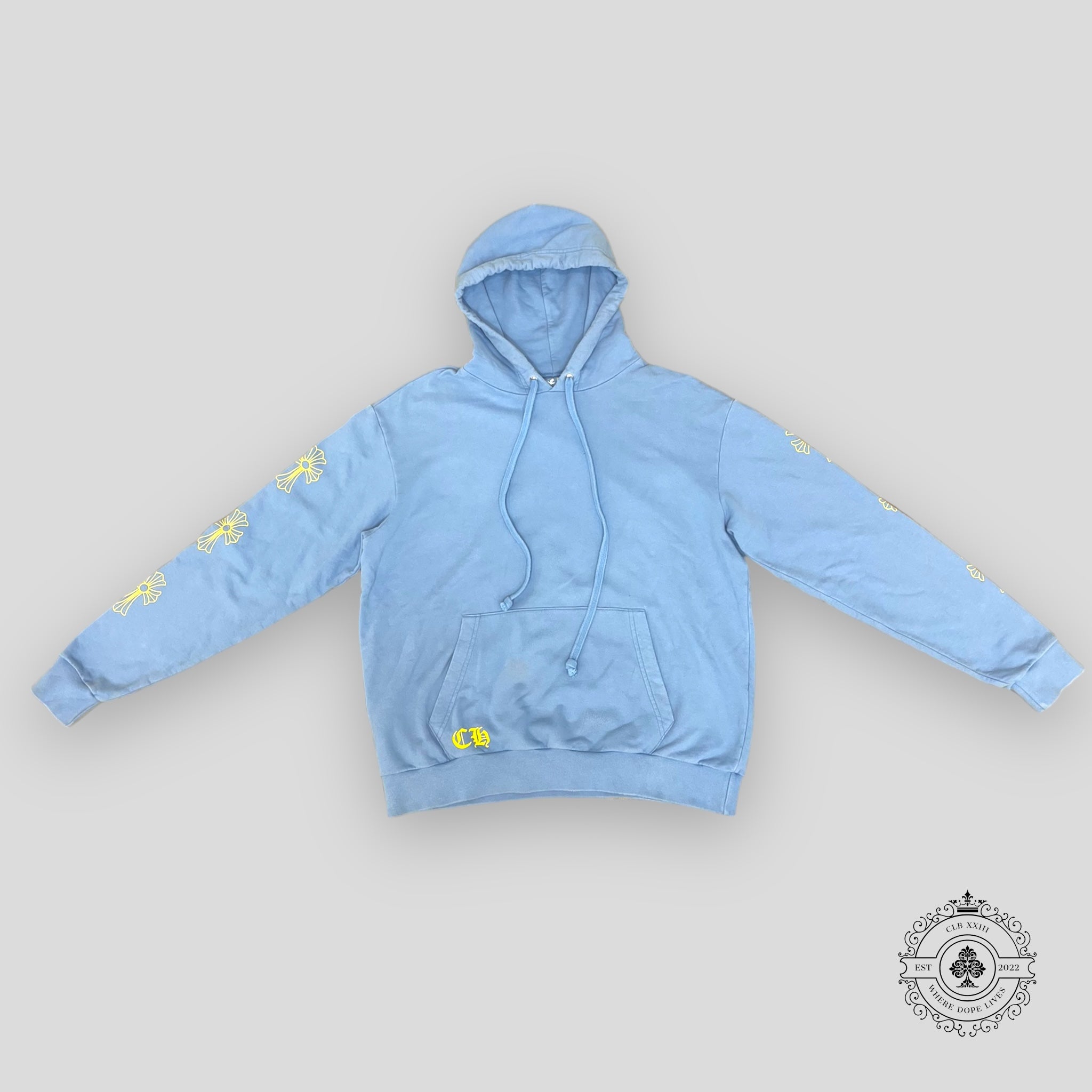 Chrome Hearts Drake Certified Chrome Hoodie in Light Blue