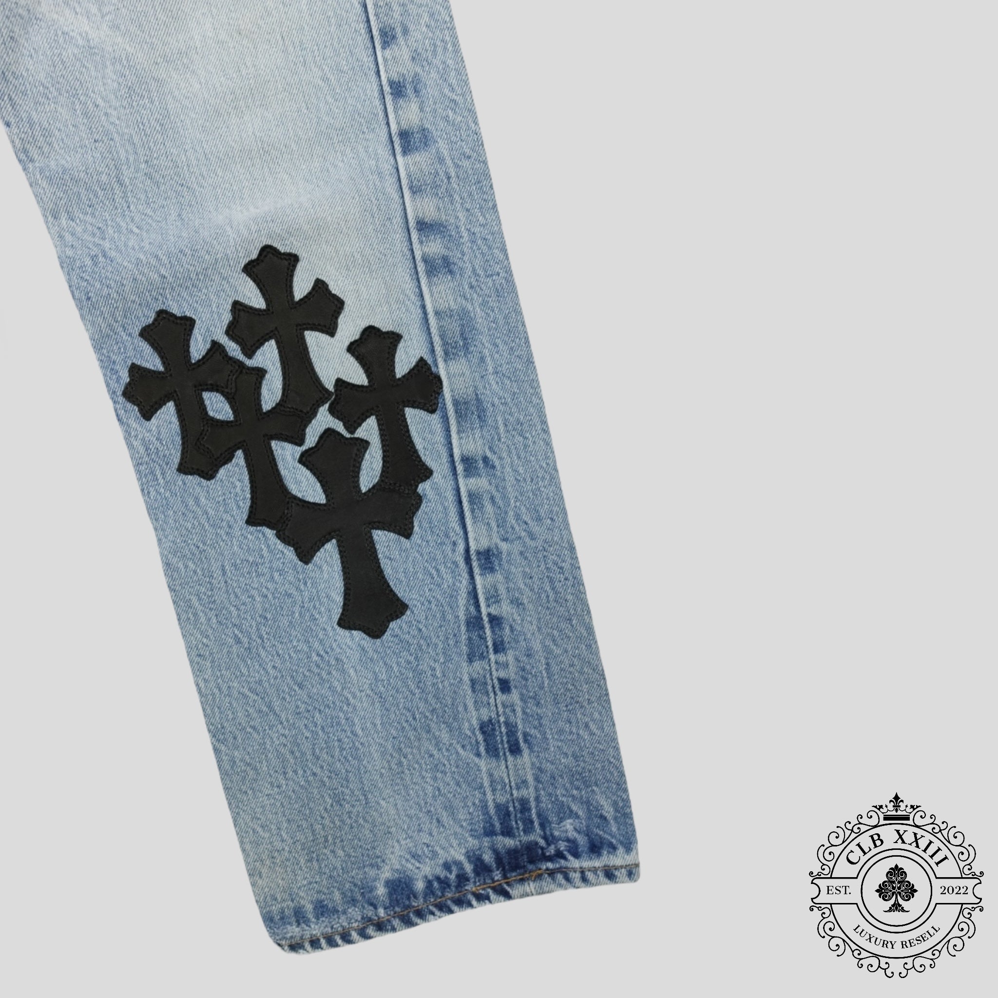 Chrome Hearts 501 Redline Cross Patch Jeans