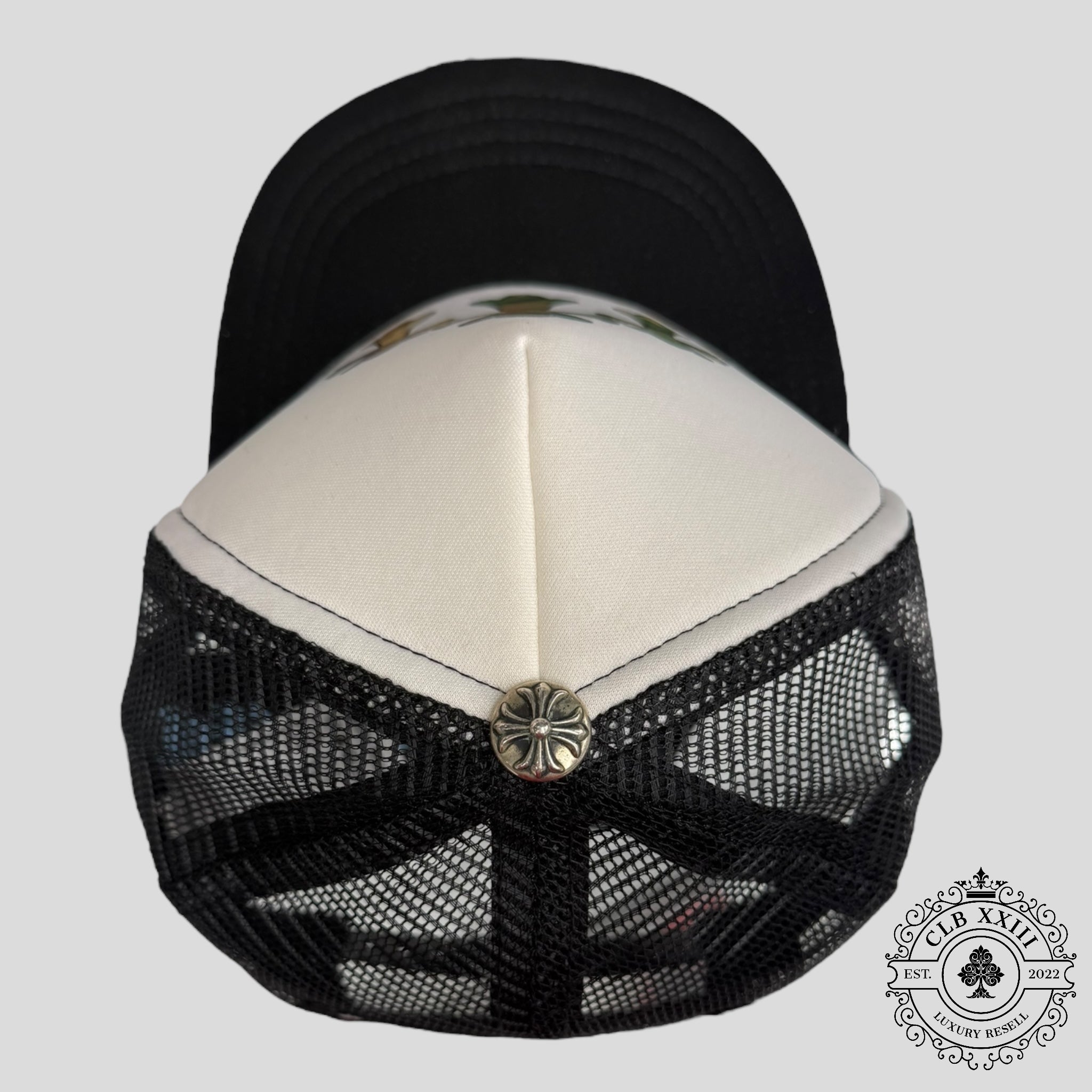 Chrome Hearts Triple Cross Trucker Hat in Black / Camo