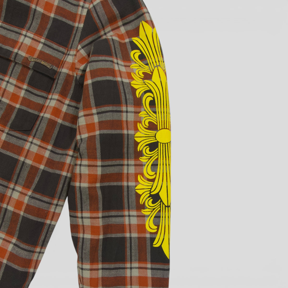 Chrome Hearts Padded Flannel Shirt in Brown / Yellow