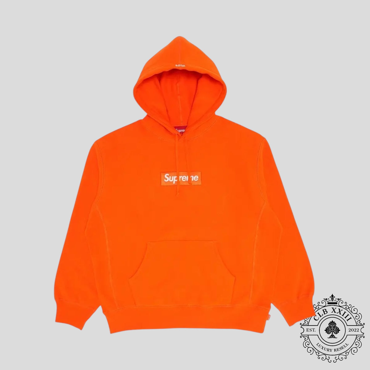 Supreme Box Logo Hooded Sweatshirt in Orange