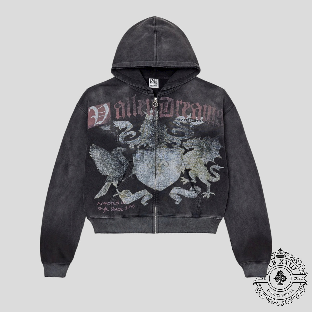 Vale Vendetta Zip Up Hoodie in Black