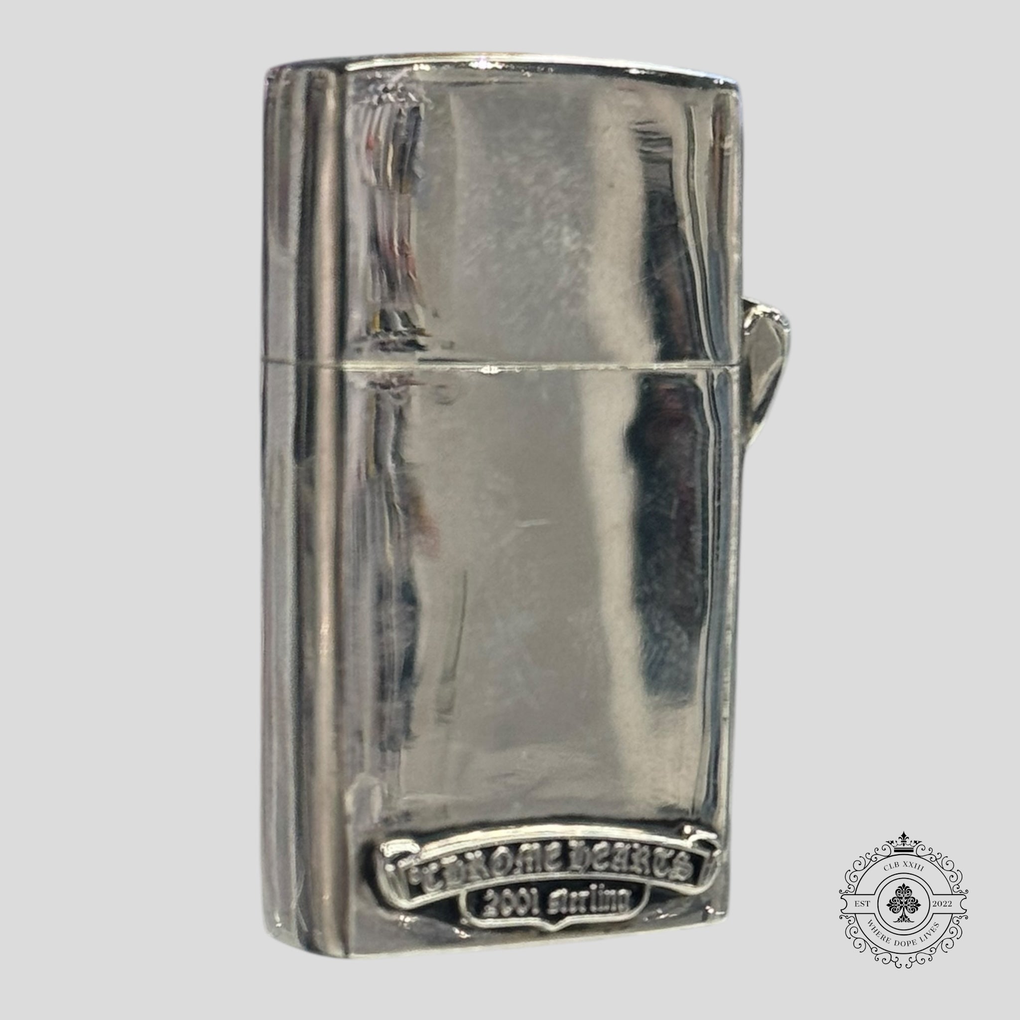 Chrome Hearts Silver Cross Zippo Lighter