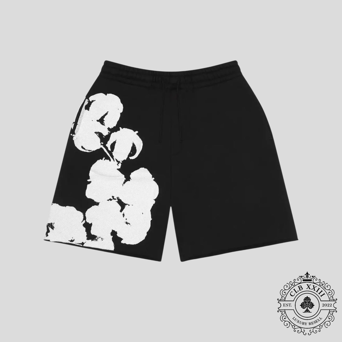 Denim Tears Big Cotton Wreath Sweatshorts in Black
