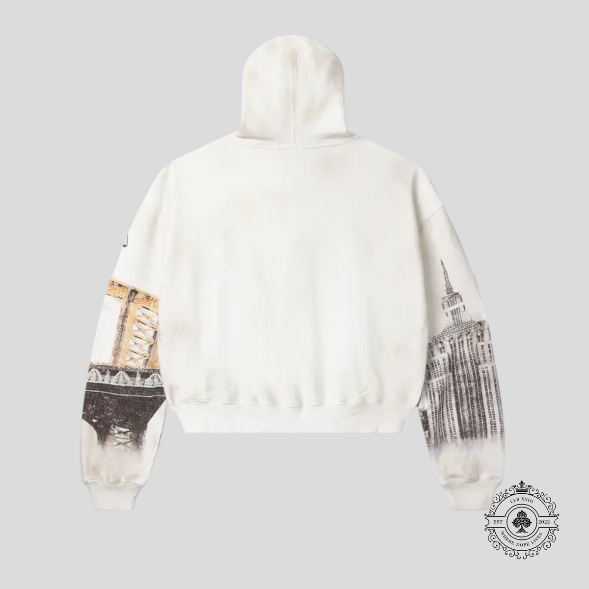 Vale NYC Zip Up Hoodie in White