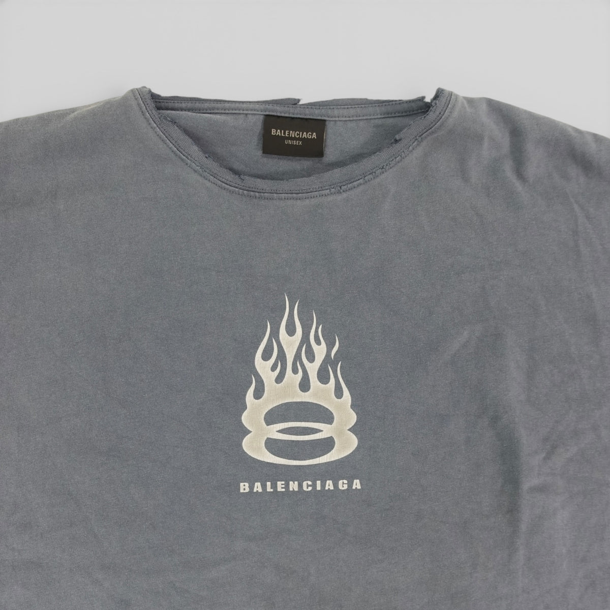 Balenciaga Burning Unity Tee in Blue