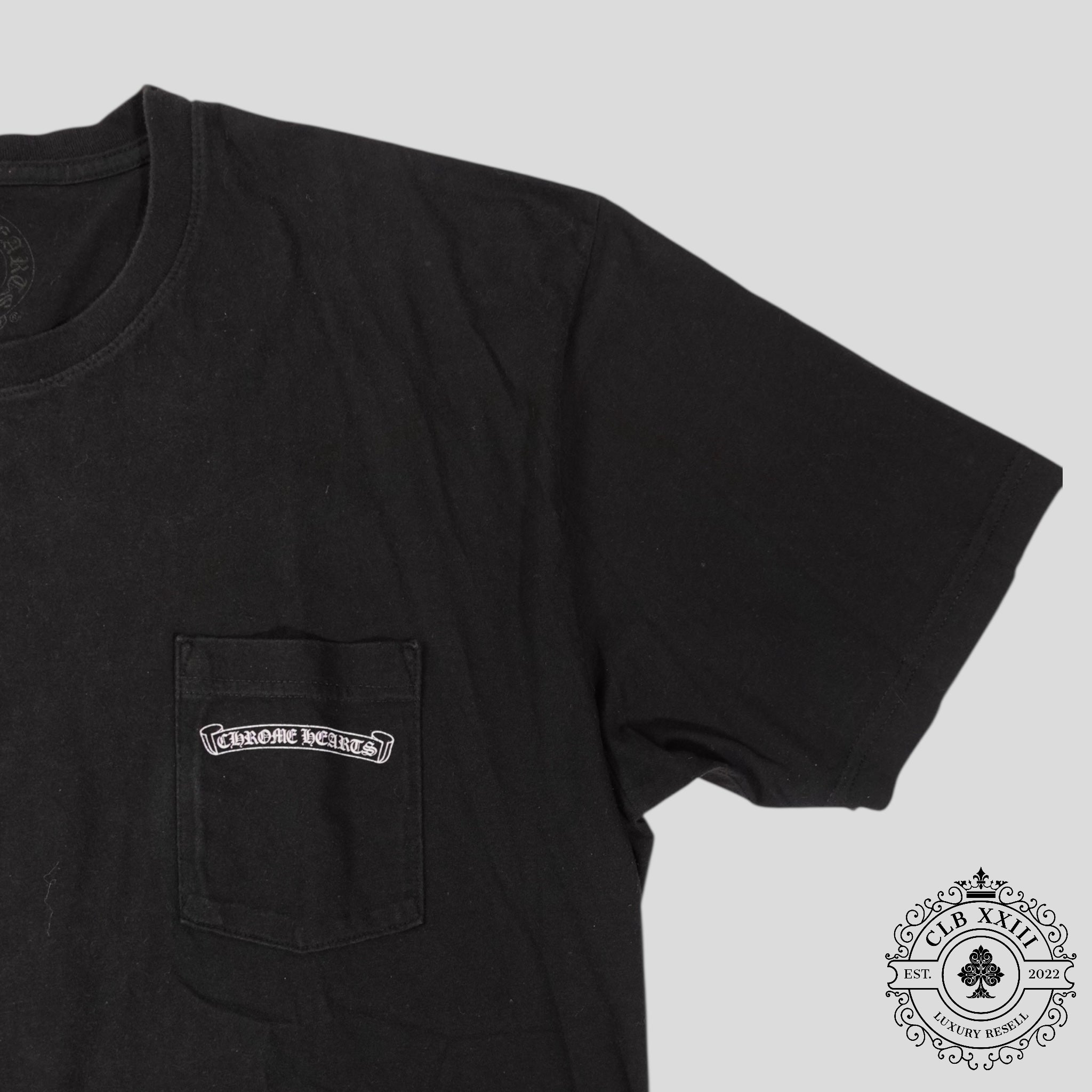 Chrome Hearts Scroll Logo Pocket Tee in Black - Preowned