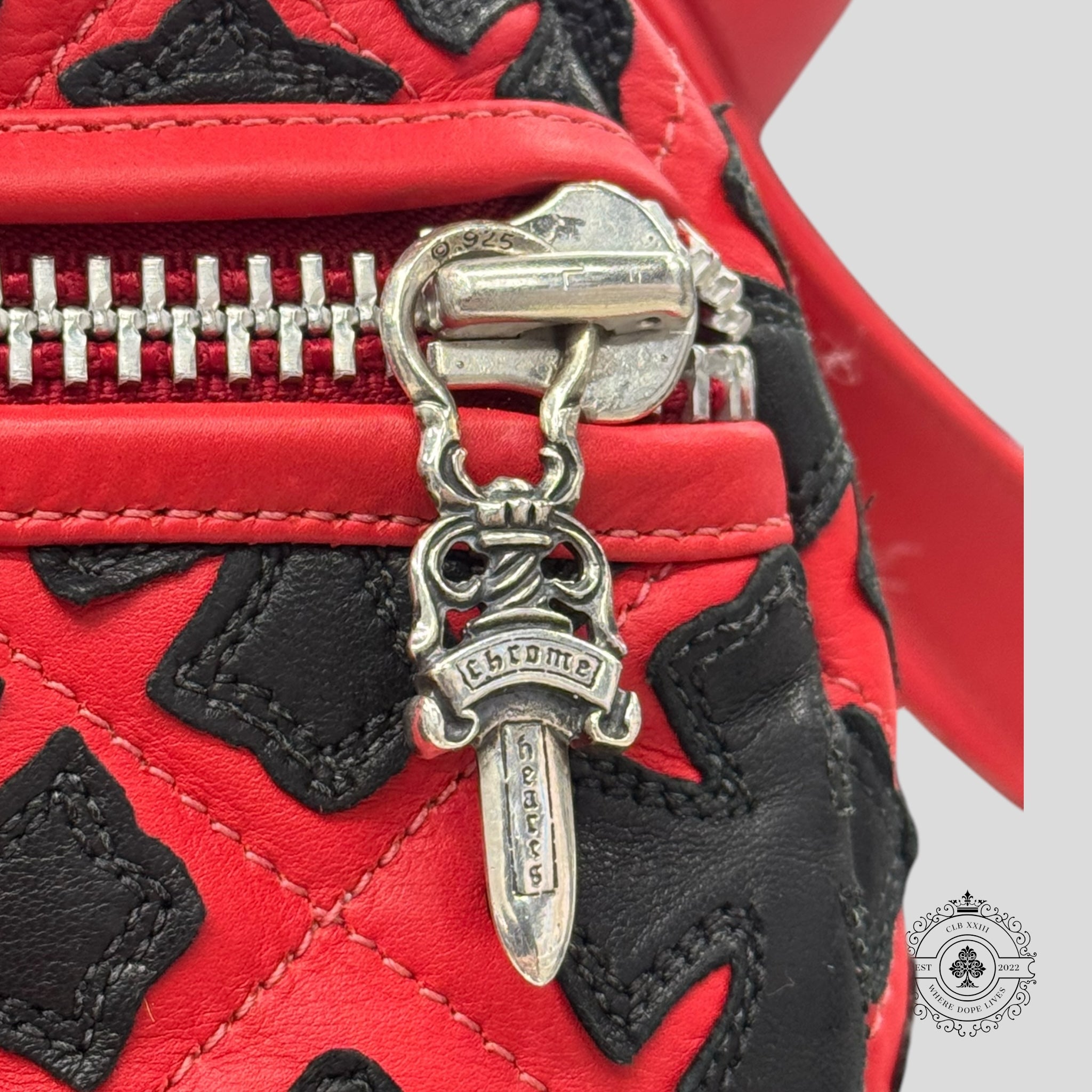 Chrome Heart Plus Pattern Mini Duffle in Red