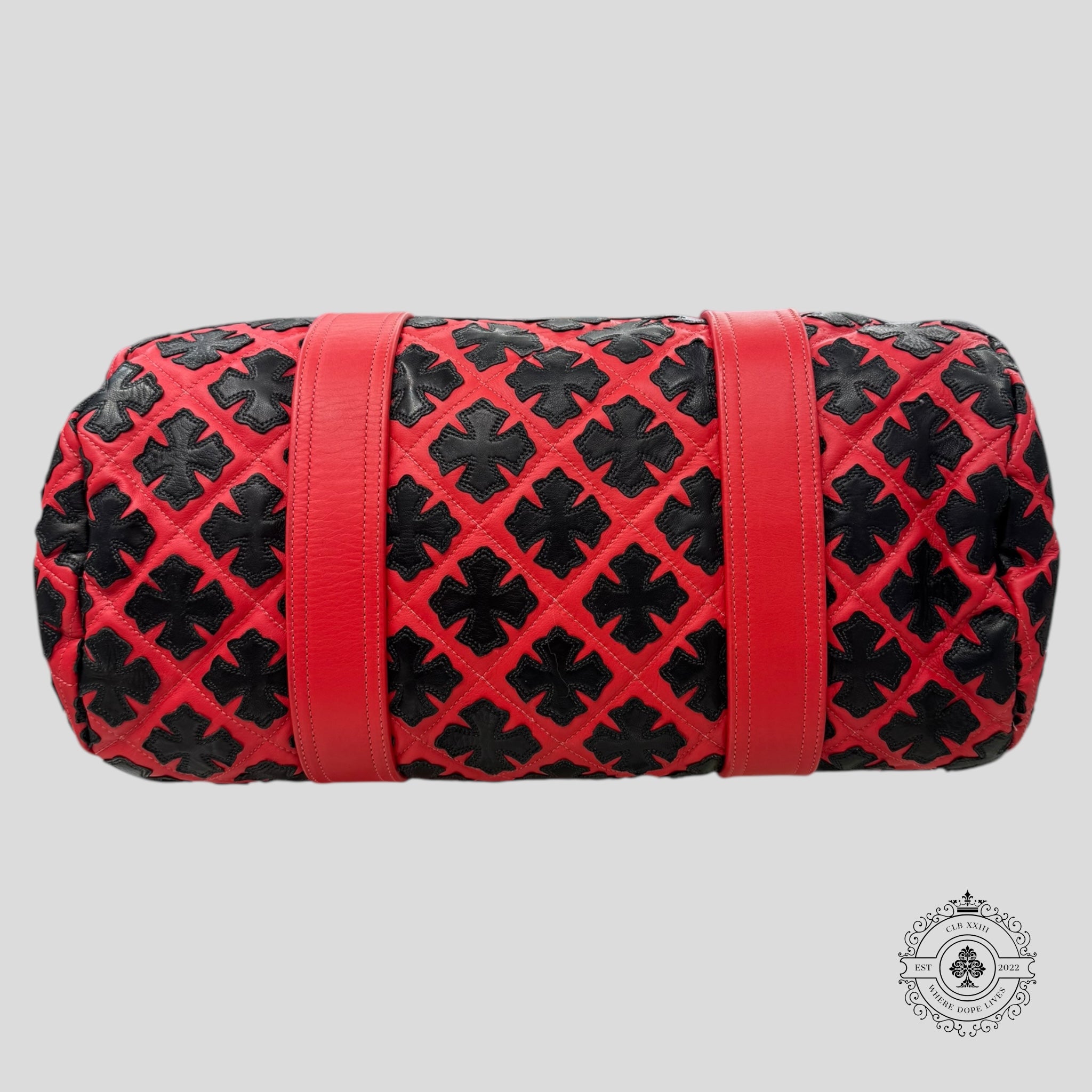 Chrome Heart Plus Pattern Mini Duffle in Red