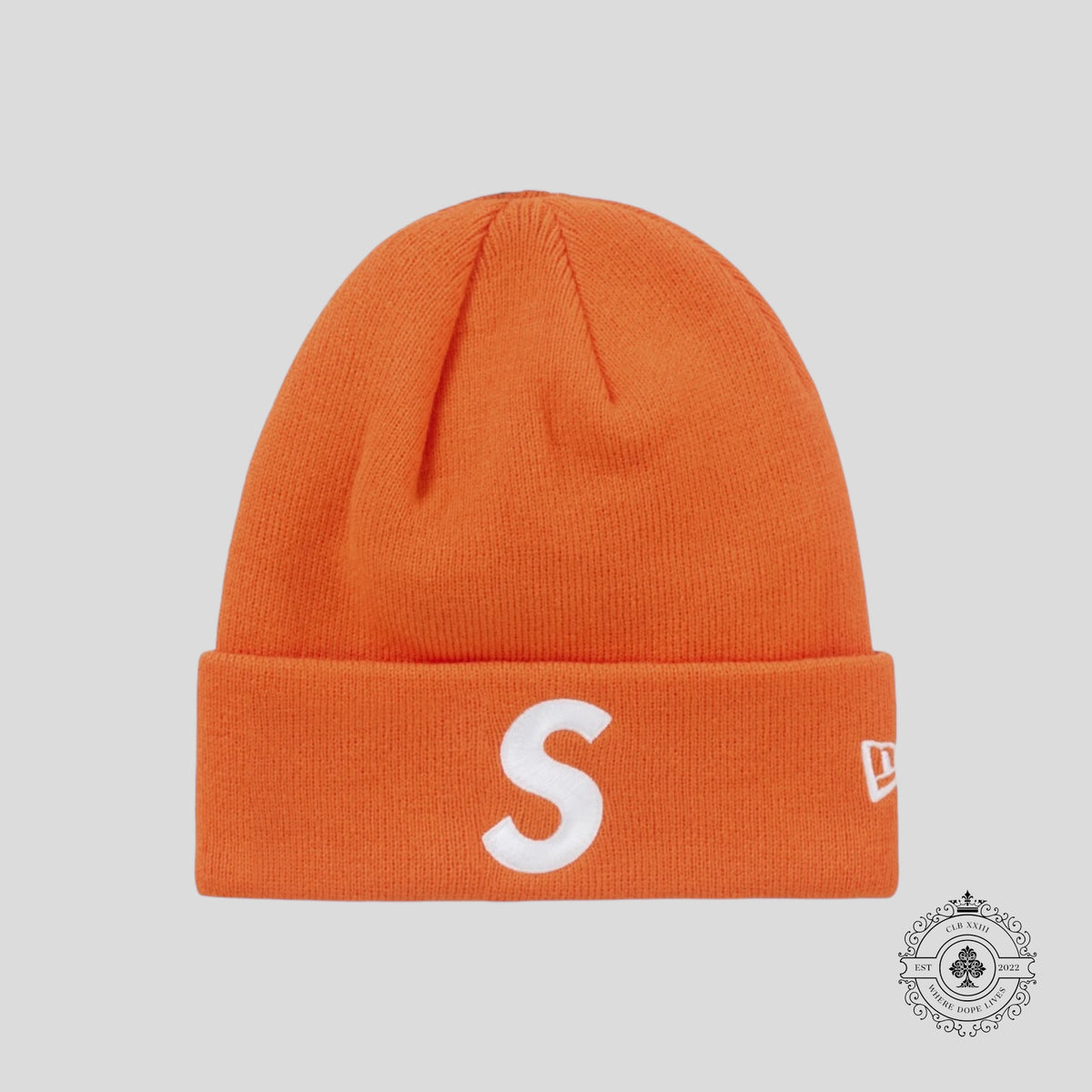 Supreme New Era S Logo Beanie in Orange