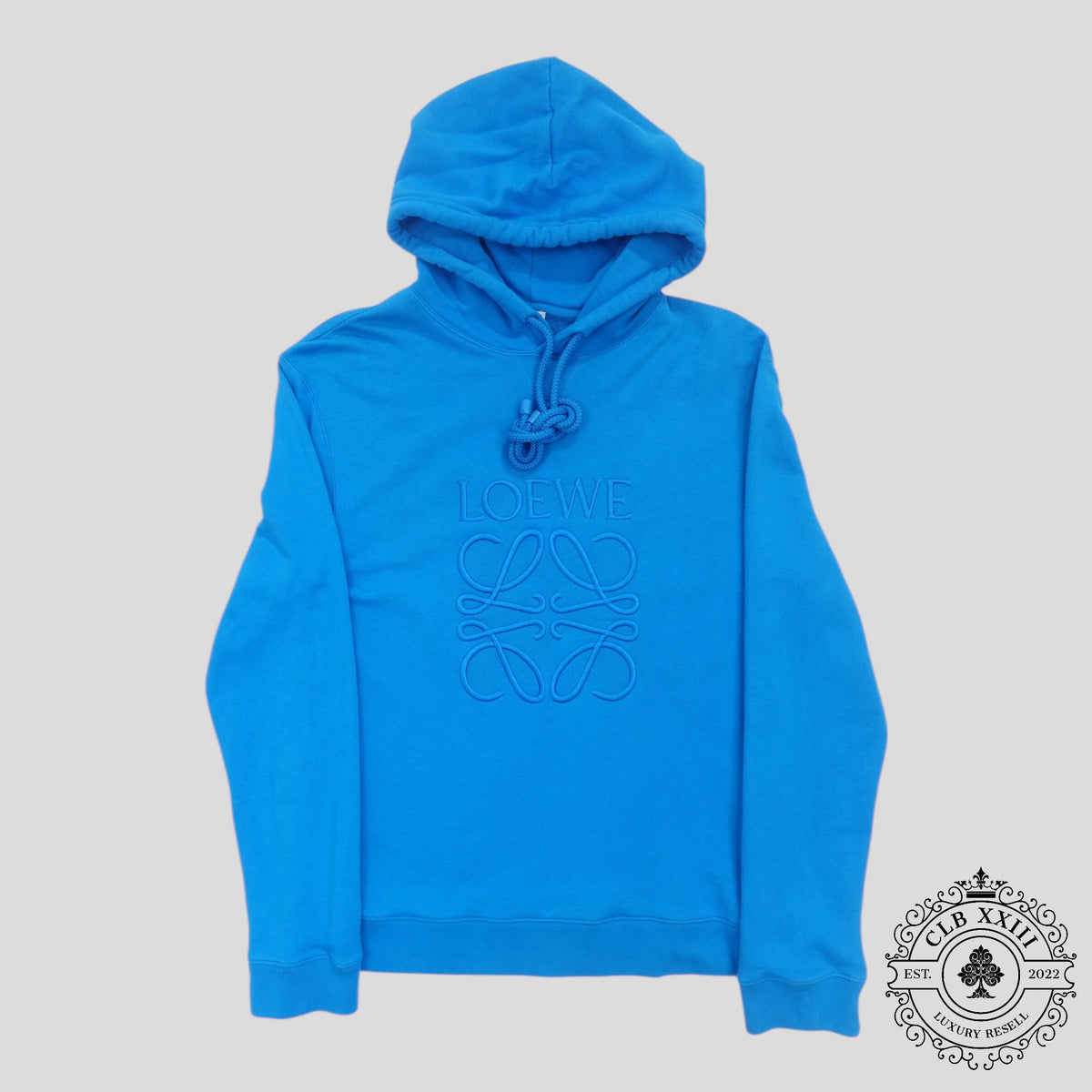 Loewe Embroidered Logo Hoodie in Blue