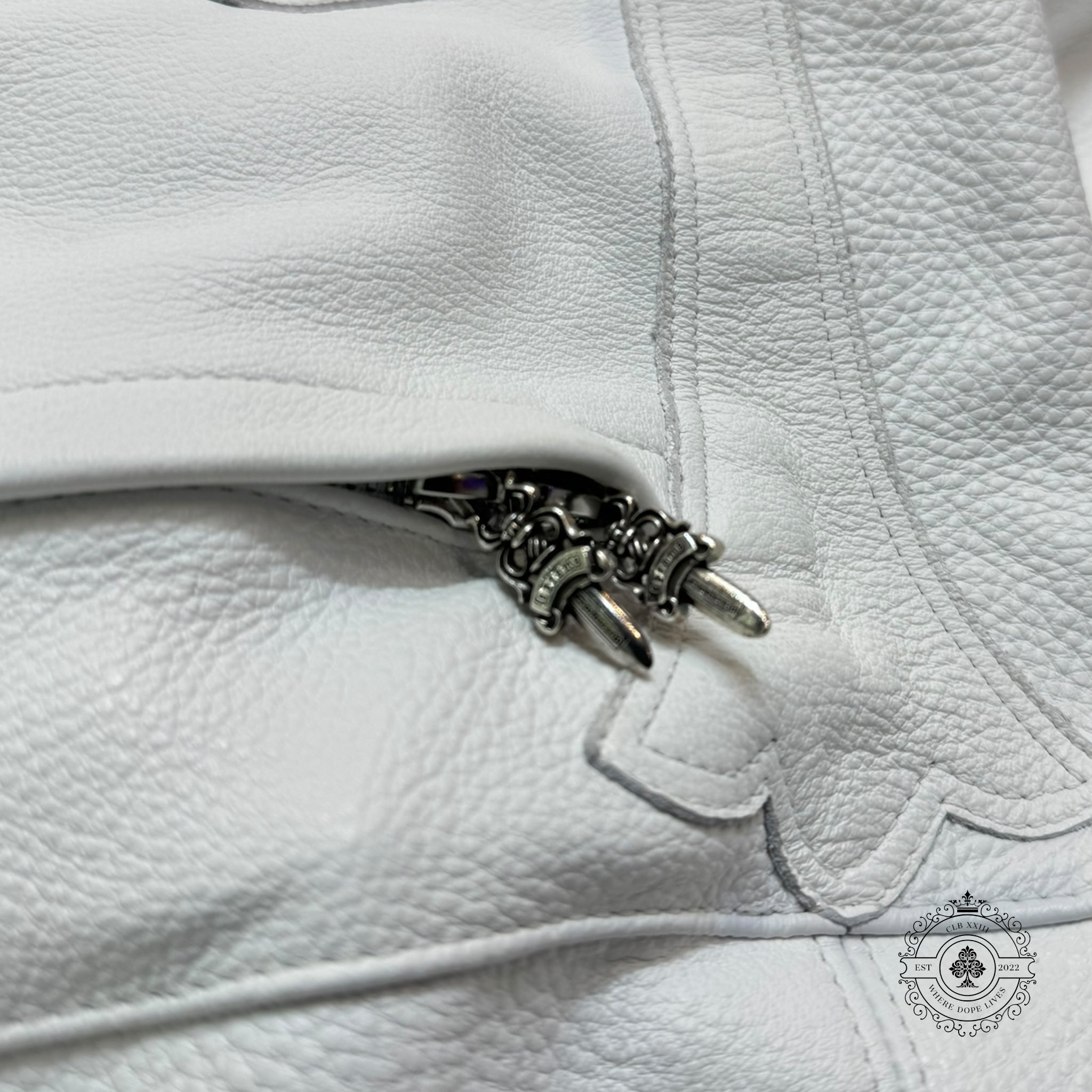 Chrome Hearts Oversized Leather Cross Bean Bag Chair