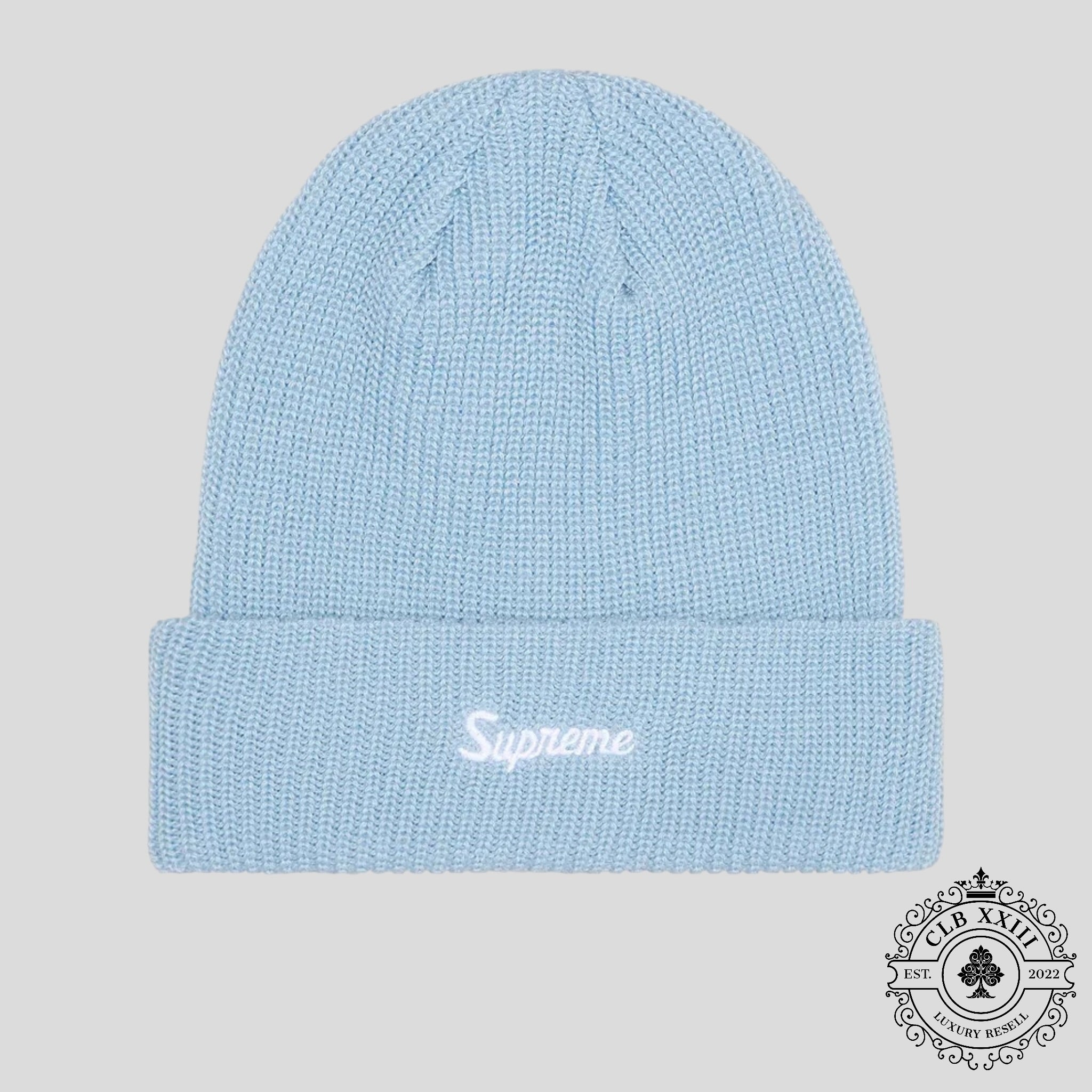 Supreme Loose Gauge Beanie in Light Blue