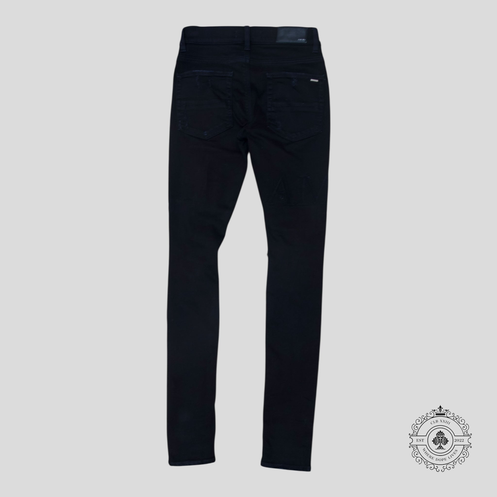 Amiri Serif Logo Jeans in Black