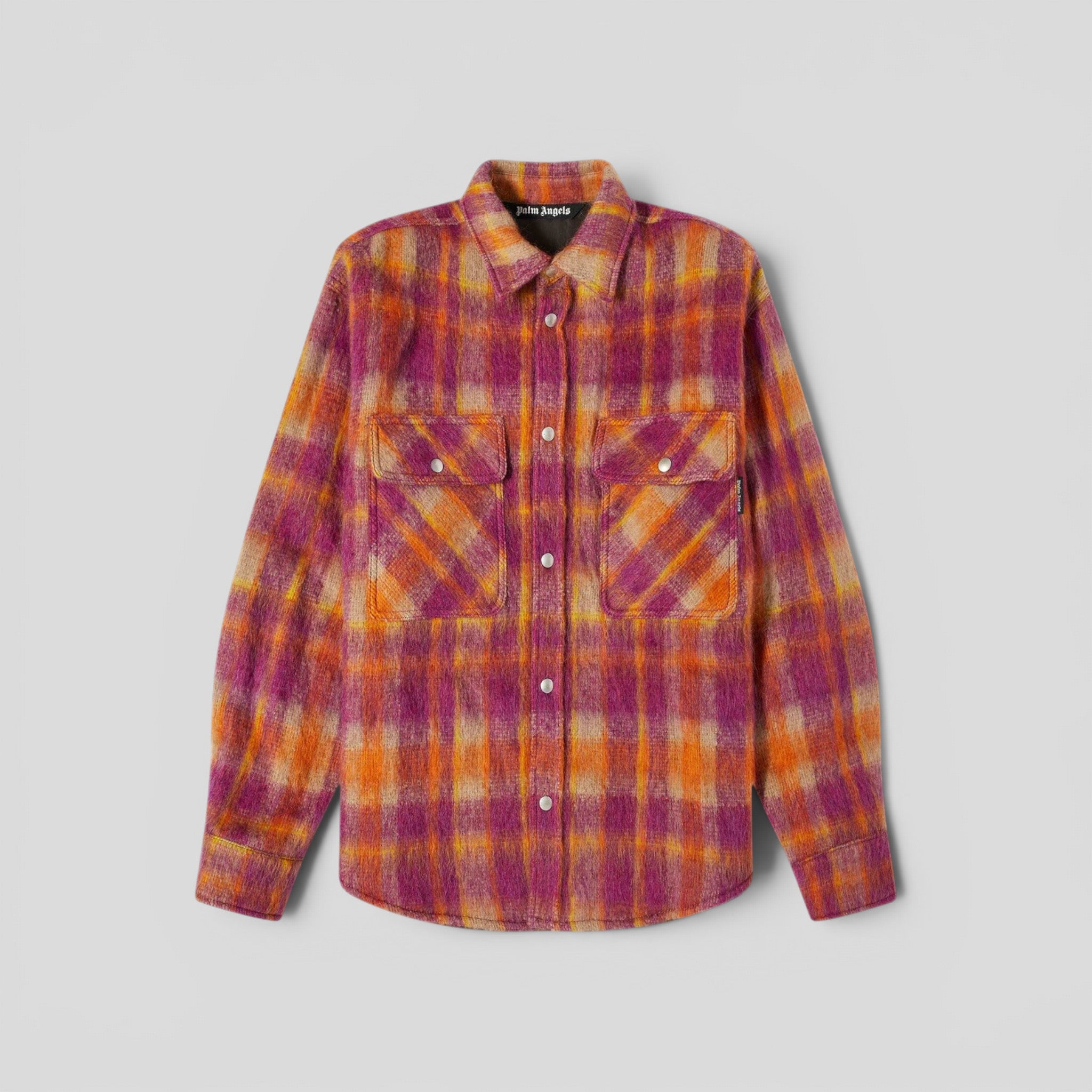 Palm Angels Brushed Wool Overshirt in Purple