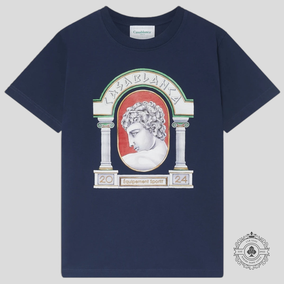 Casablanca La Medaille Tee in Navy