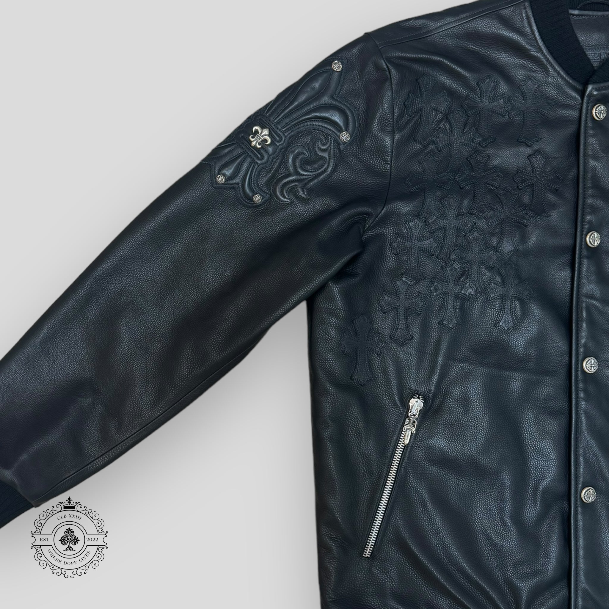 Chrome Hearts Leather Bomber Jacket