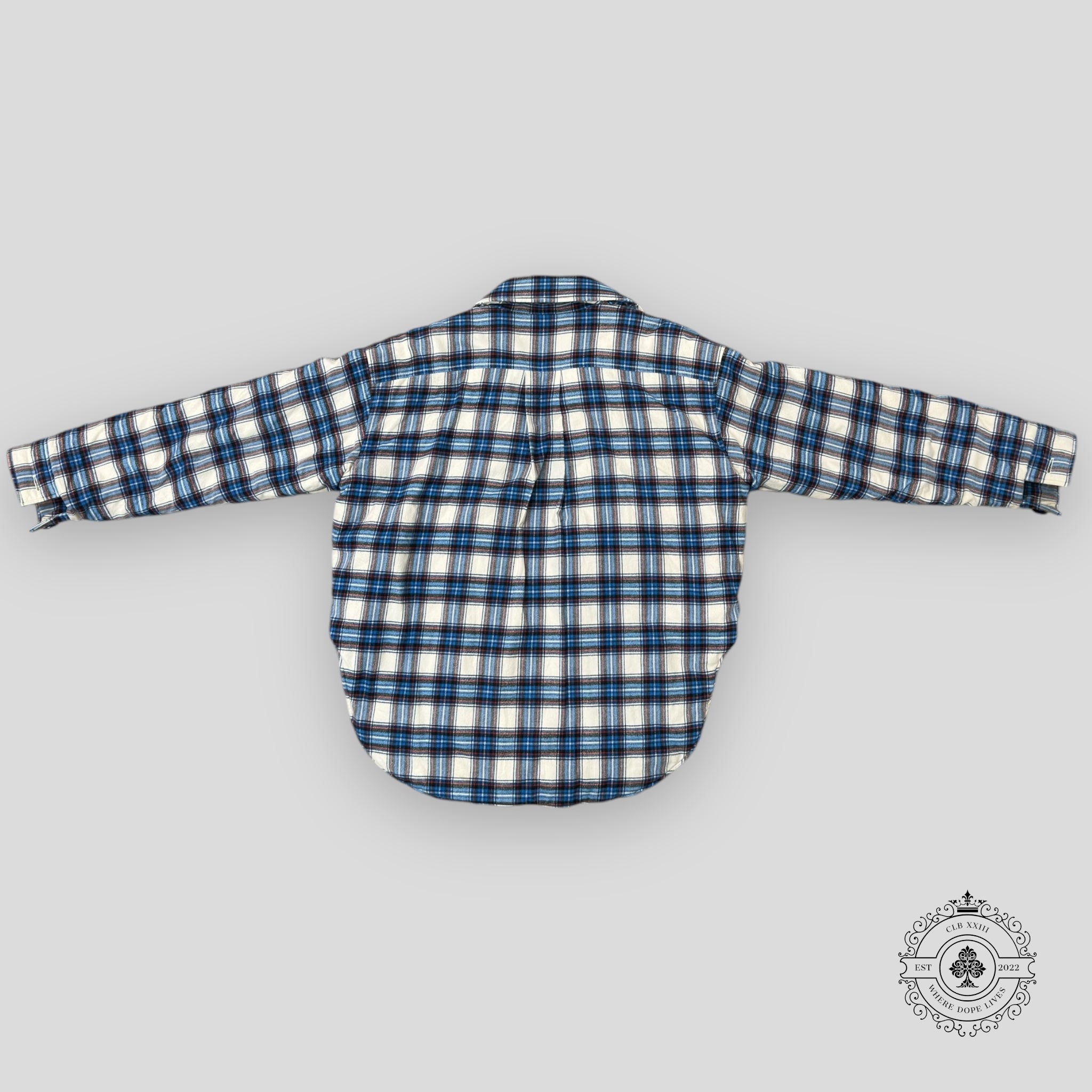 Balenciaga Padded Flannel Jacket in Blue