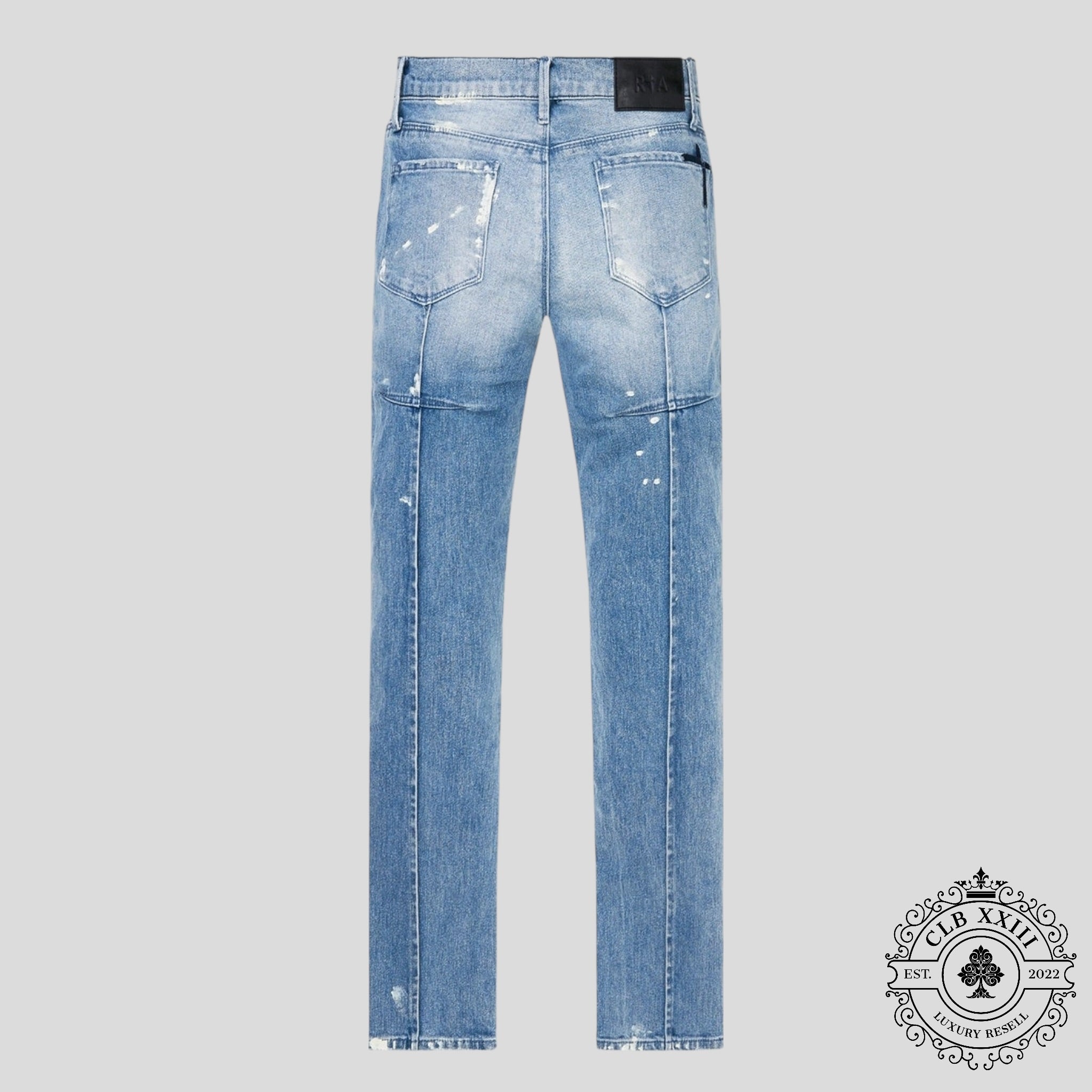 RTA Clayton Distressed Jeans in Blue / White Paint