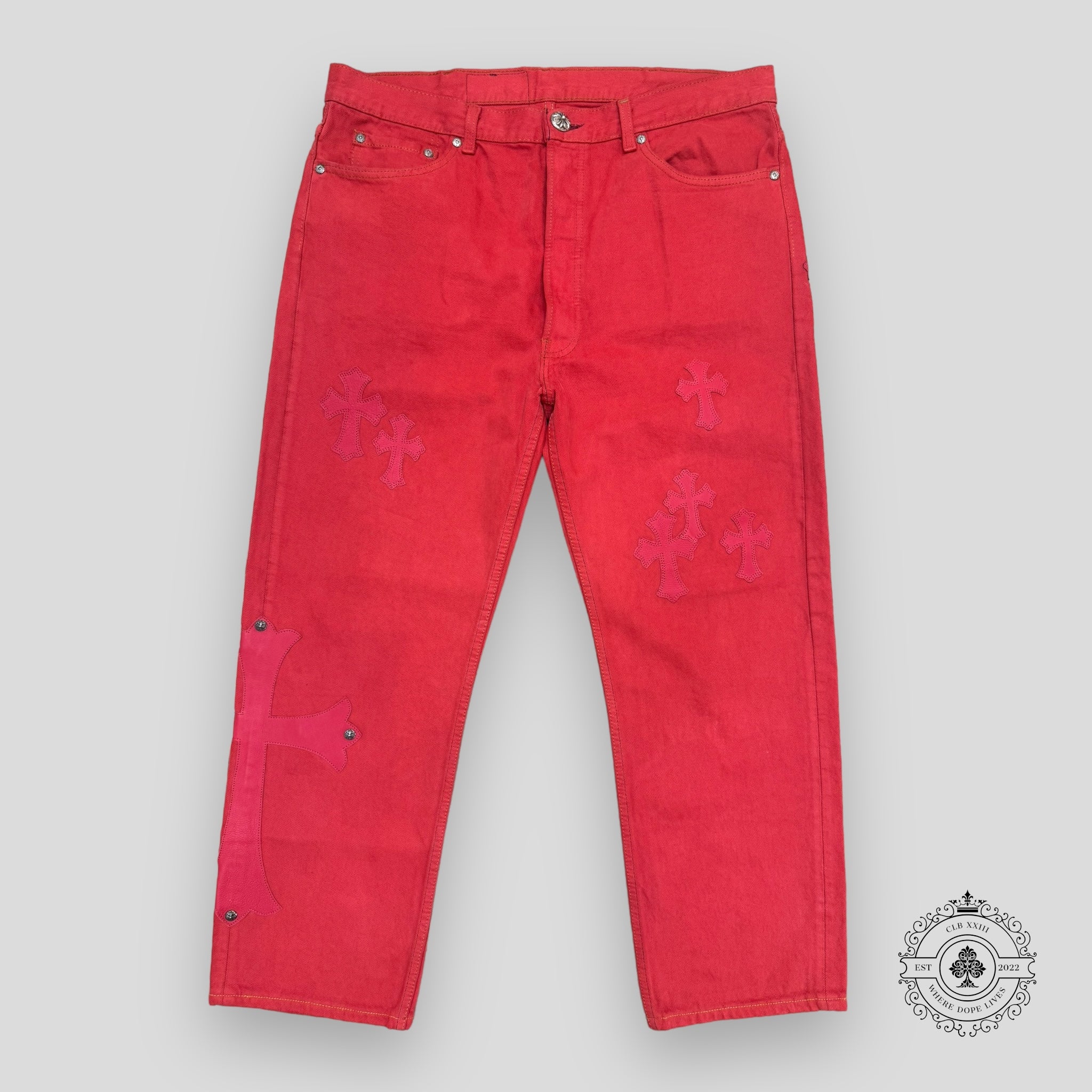 Chrome Hearts Red Cross Patch Jeans