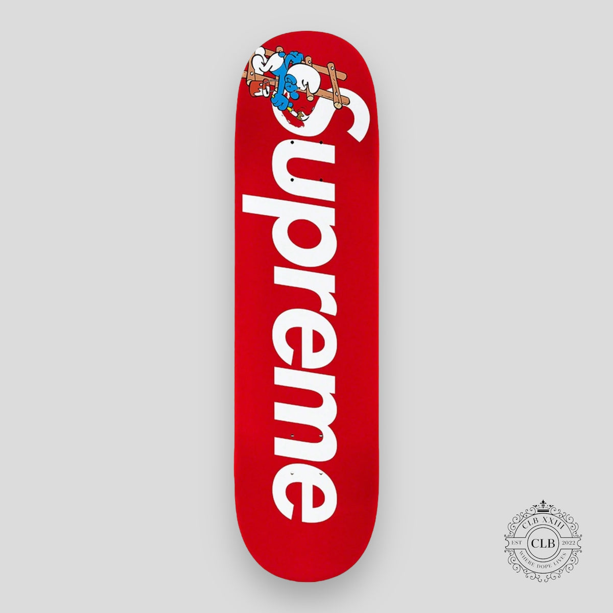 SUPREME SMURFS SKATE DECK - RED