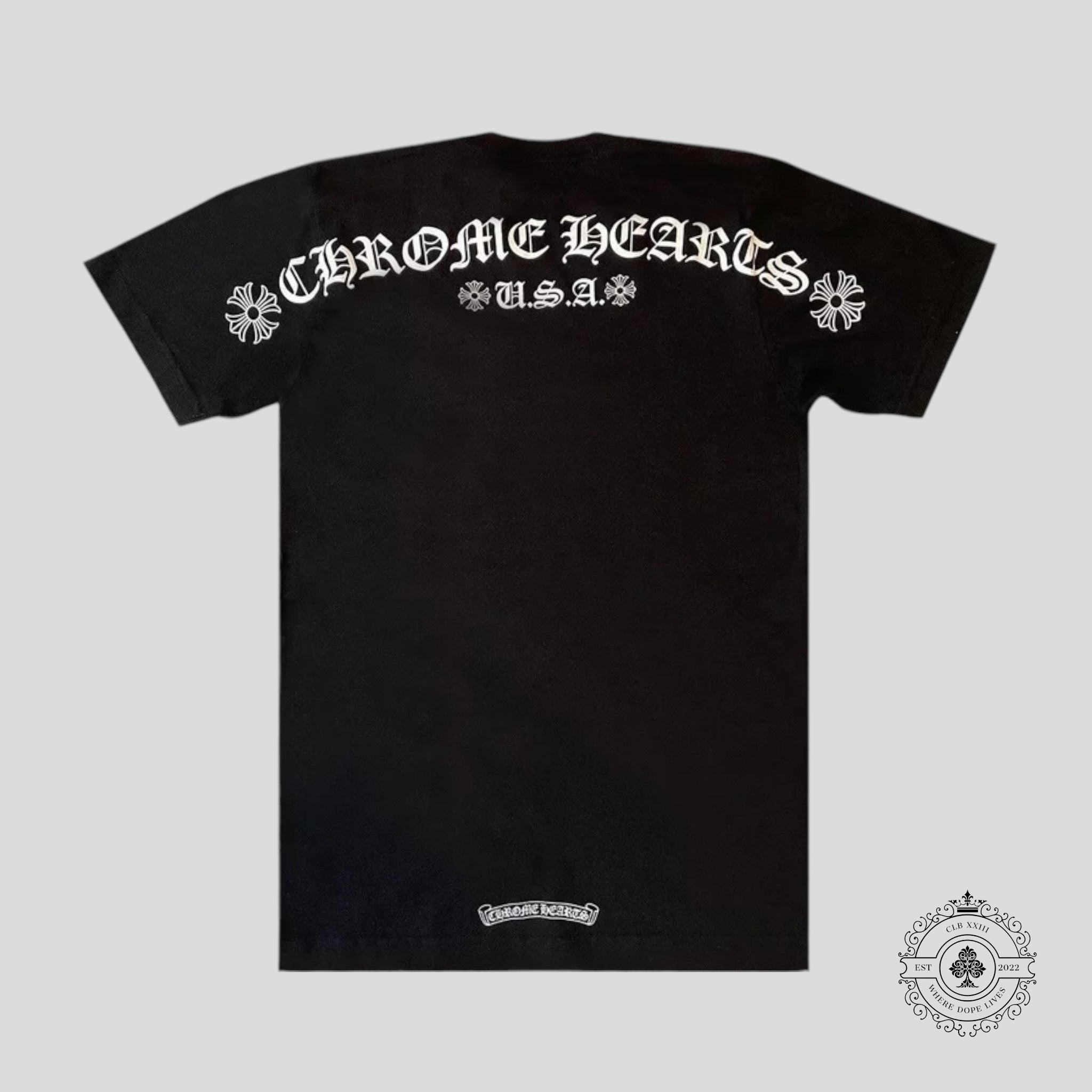 Chrome Hearts Scroll Logo Pocket Tee in Black