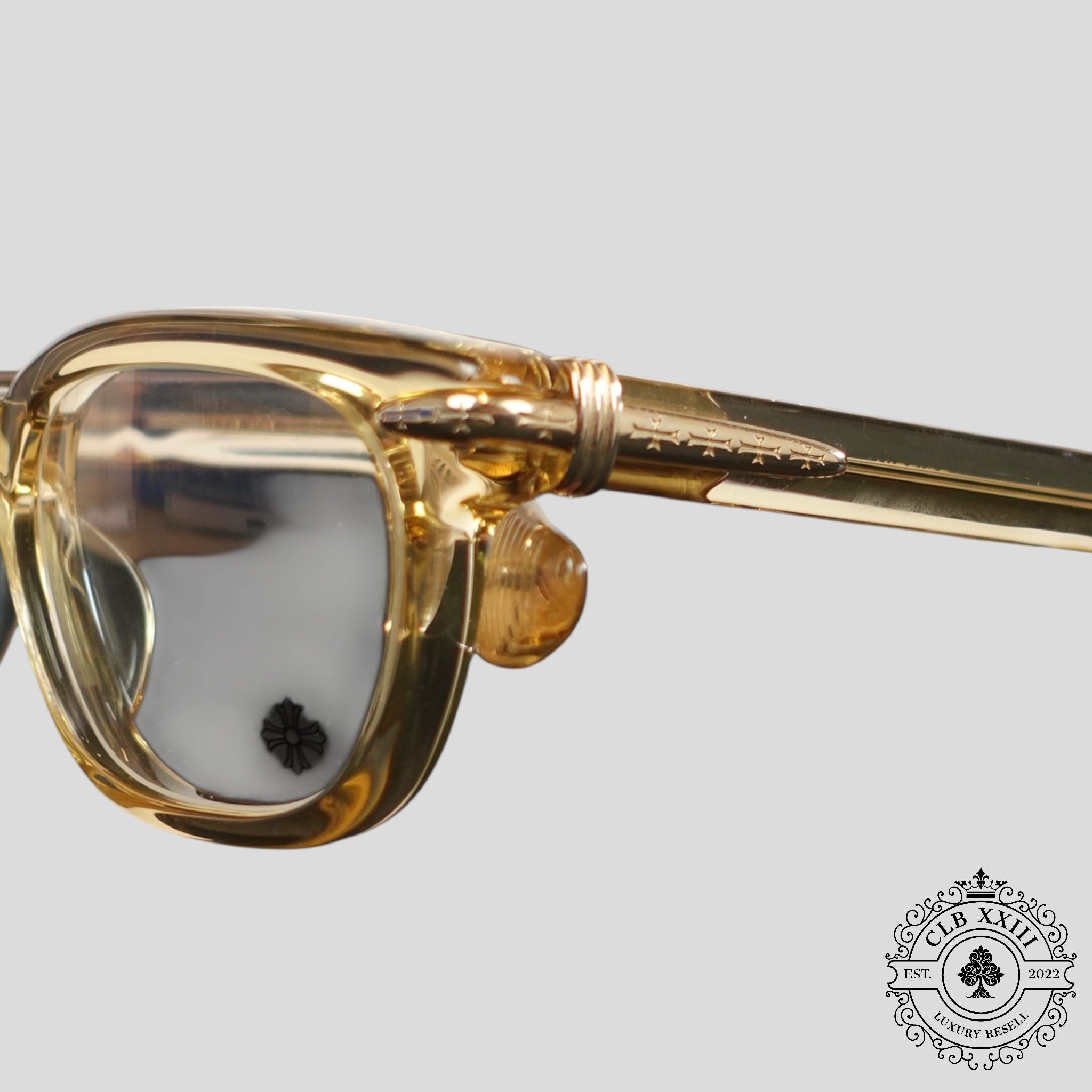 Chrome Hearts Drippin Glasses in Gold