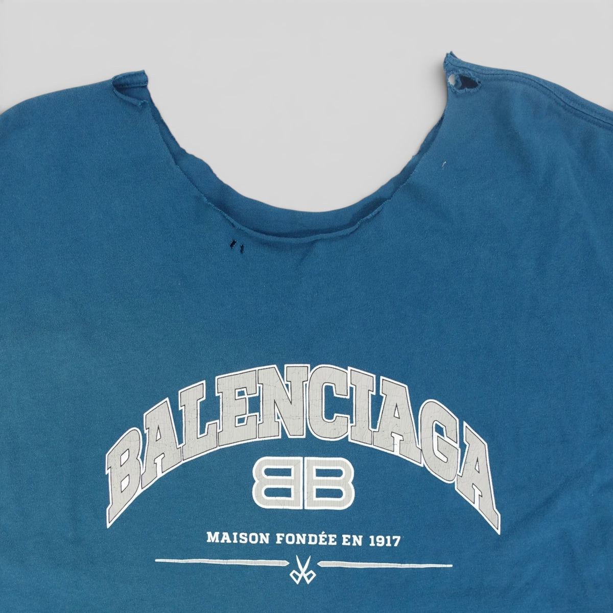 Balenciaga Maison Long Sleeve Tee in Teal