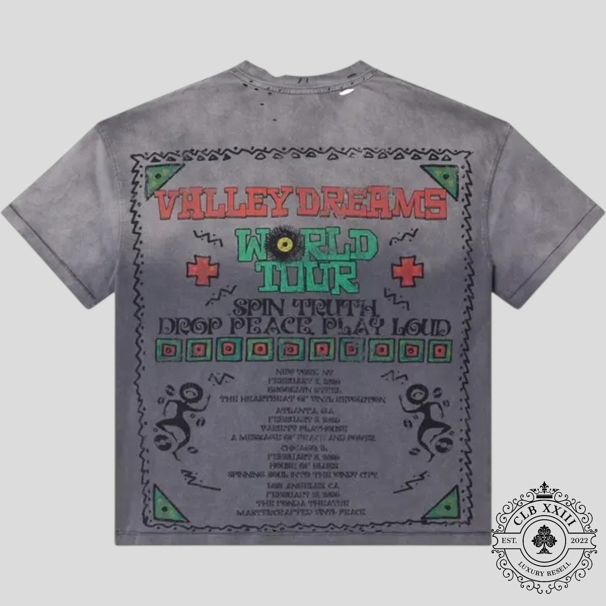 Vale Faded Chaos Bling Tee in Grey