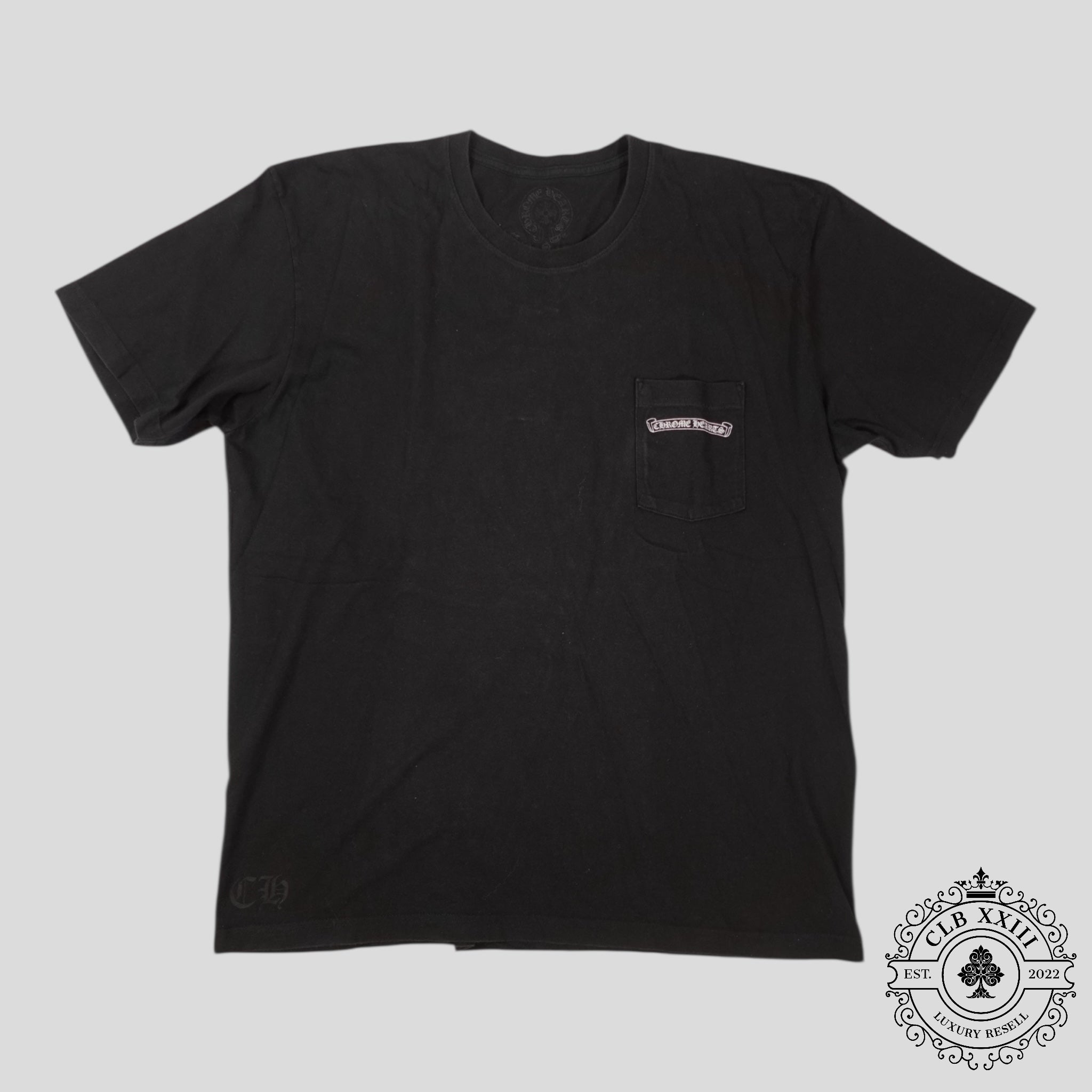 Chrome Hearts Scroll Logo Pocket Tee in Black - Preowned
