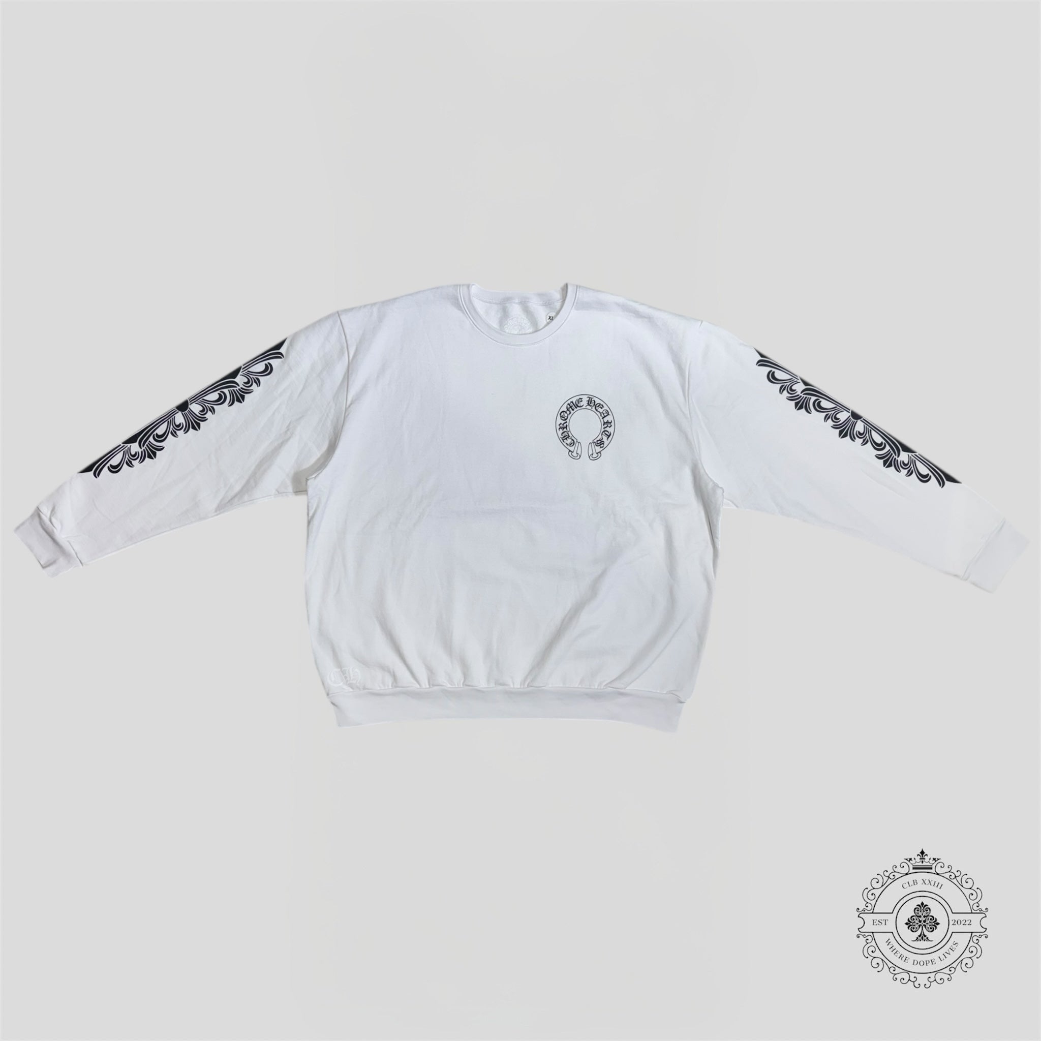Chrome Hearts Horseshoe Logo Crewneck in White