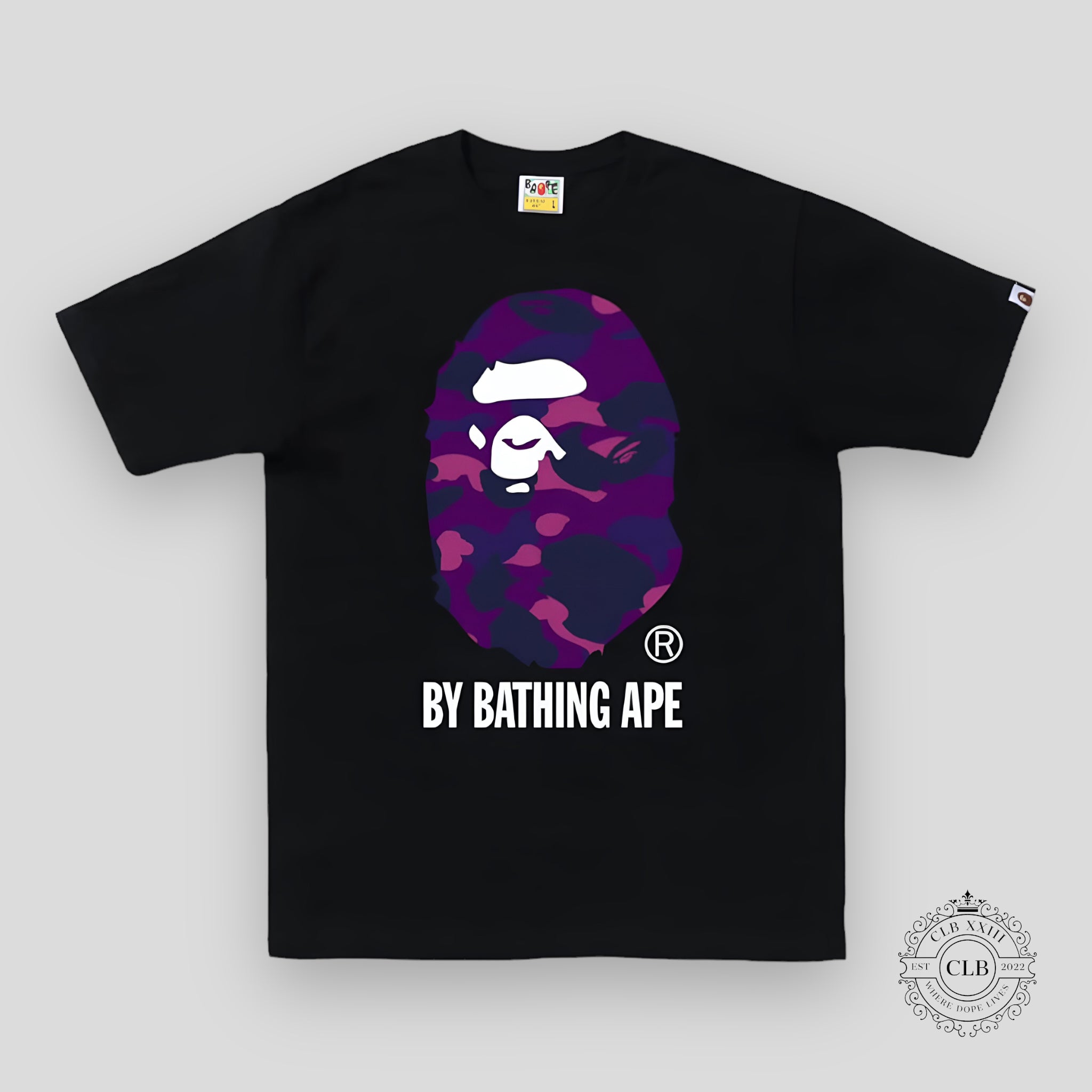 BAPE Color Camo by Bathing Ape Tee in Black / Purple (FW22)