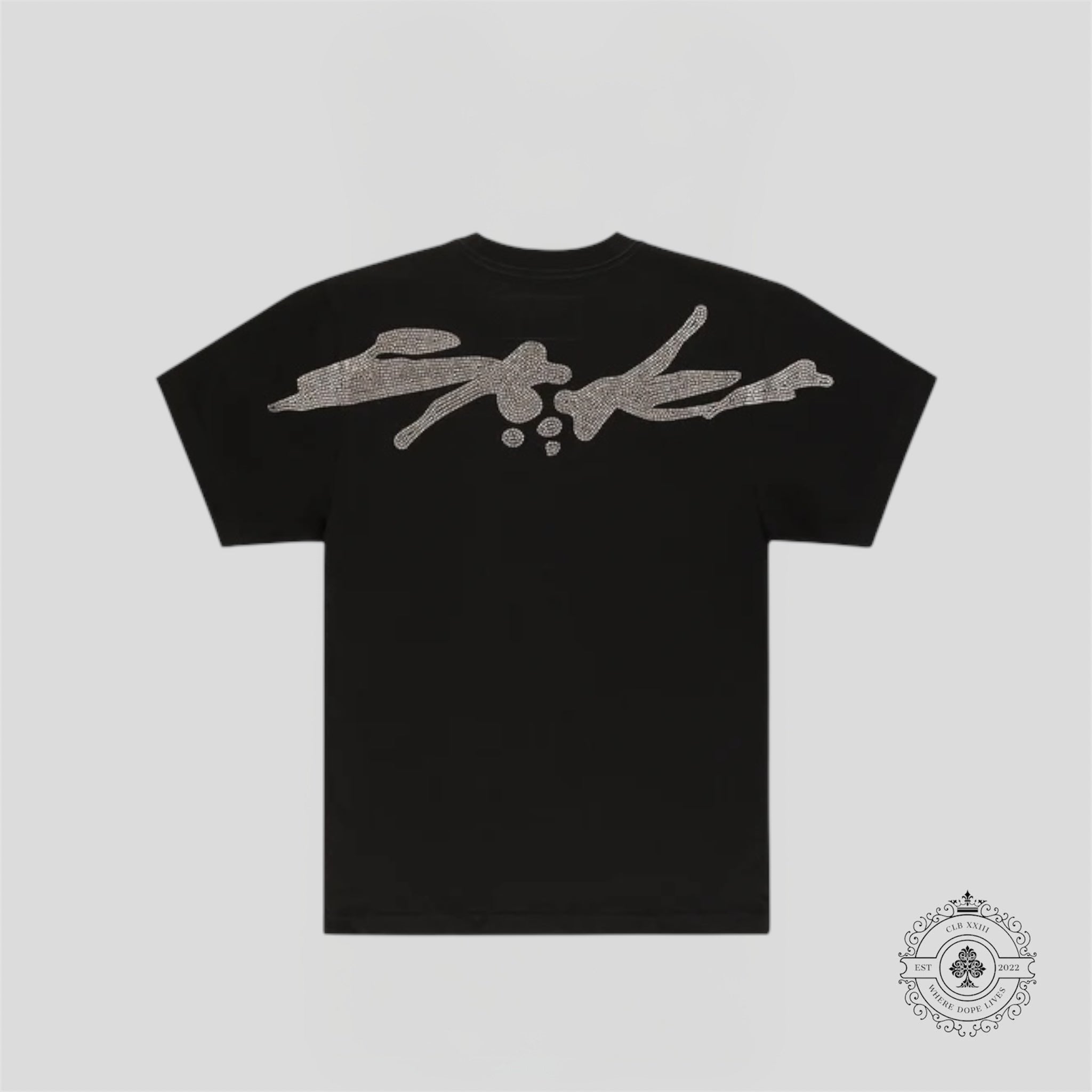 Sp5der TM Rhinestone Tee in Black