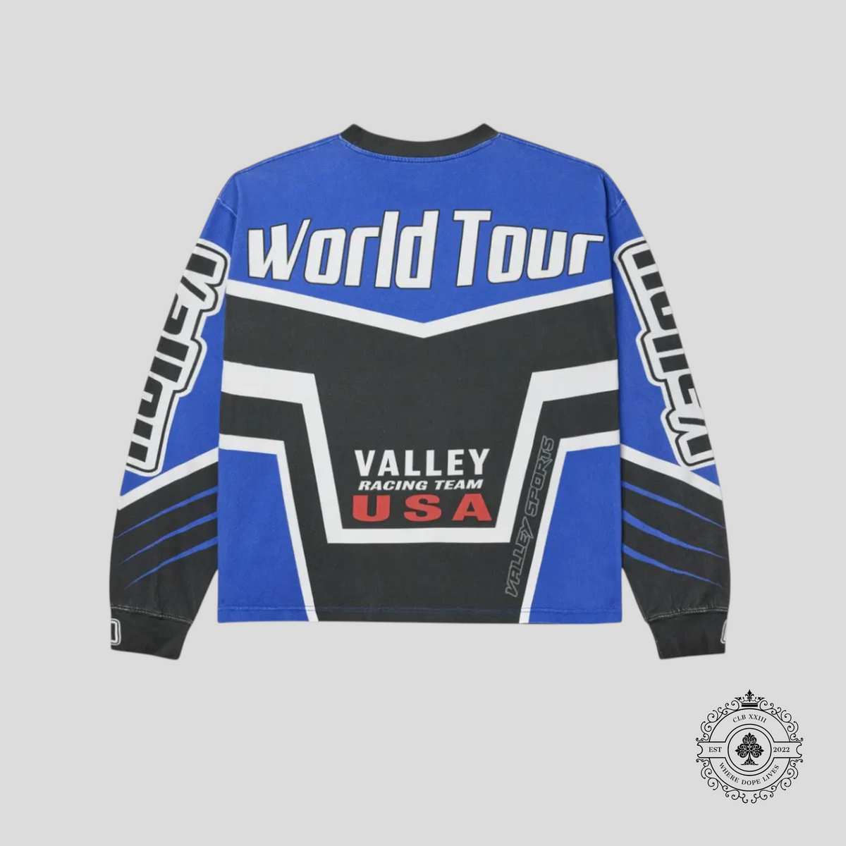 Vale Motocroxxx Long Sleeve Tee in Blue
