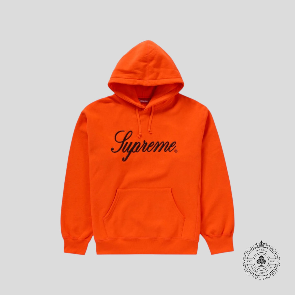 Supreme Embroidered Script Hooded Sweatshirt in Orange