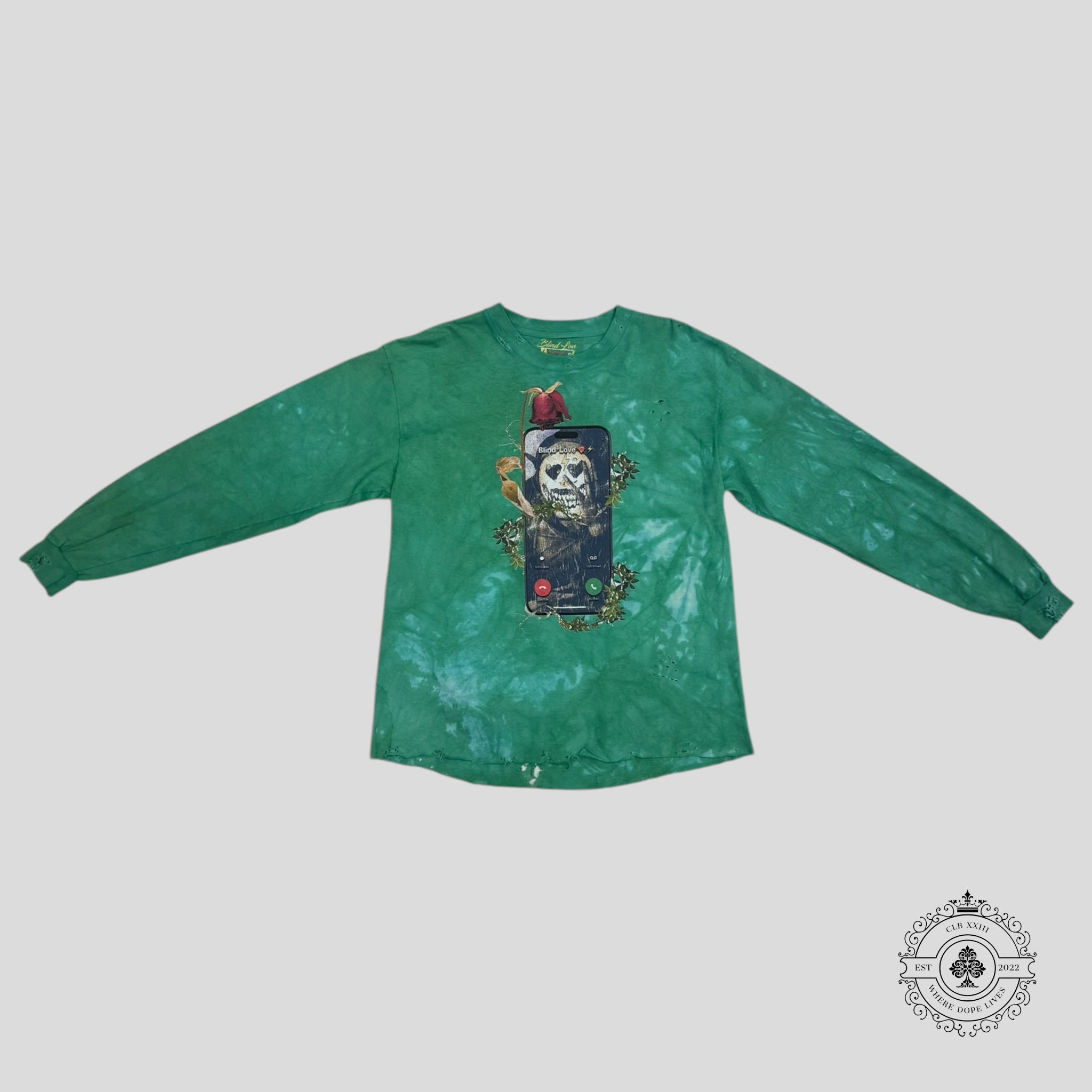 Blind Love Reap What You Love Long Sleeve T-Shirt in Green