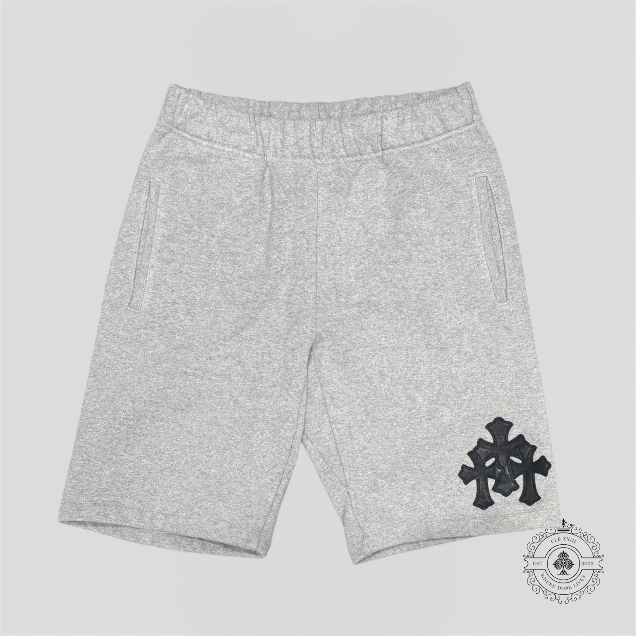 Chrome Hearts Paper Jam Sweat Shorts in Grey