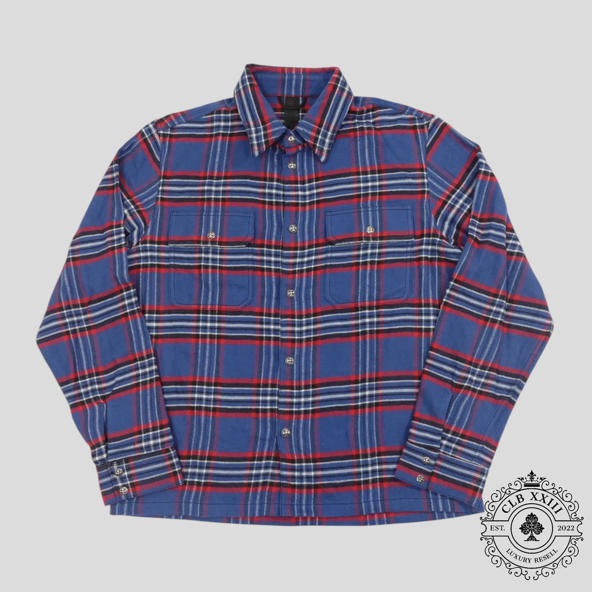 Chrome Hearts Work Dog Flannel in Blue