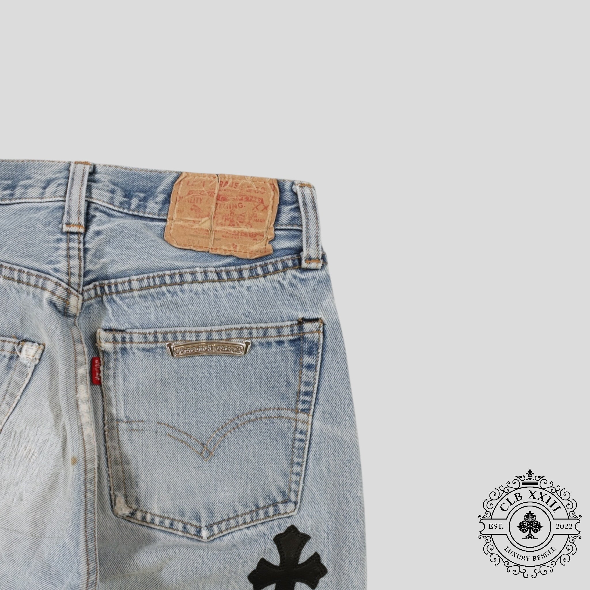 Chrome Hearts 501 Redline Cross Patch Jeans