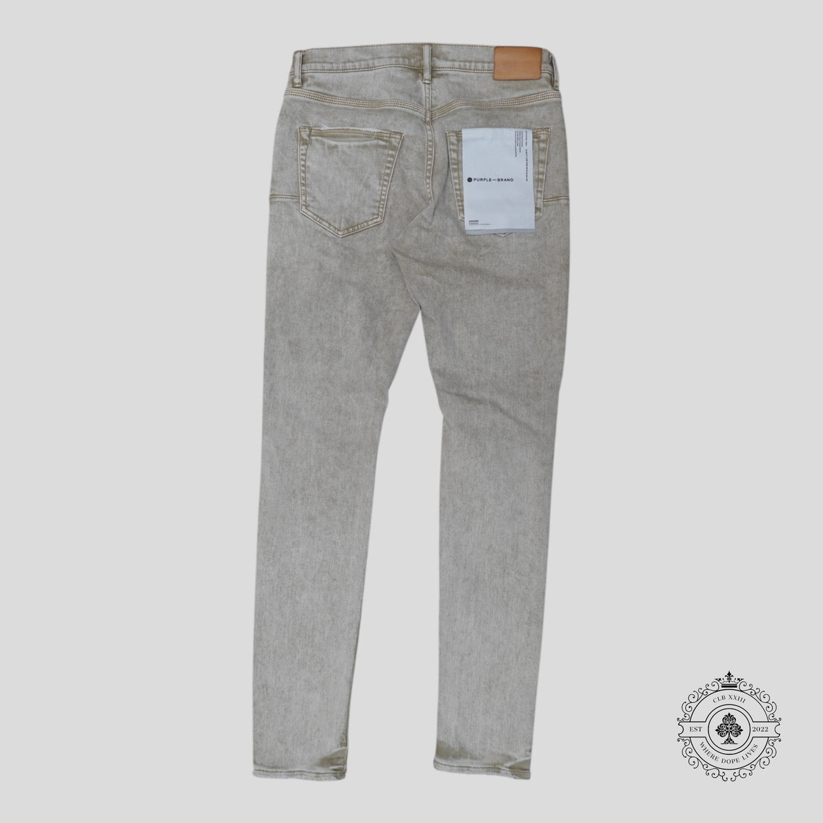 Purple Brand P001 Flannel Patch Skinny Jeans in Khaki - Preowned