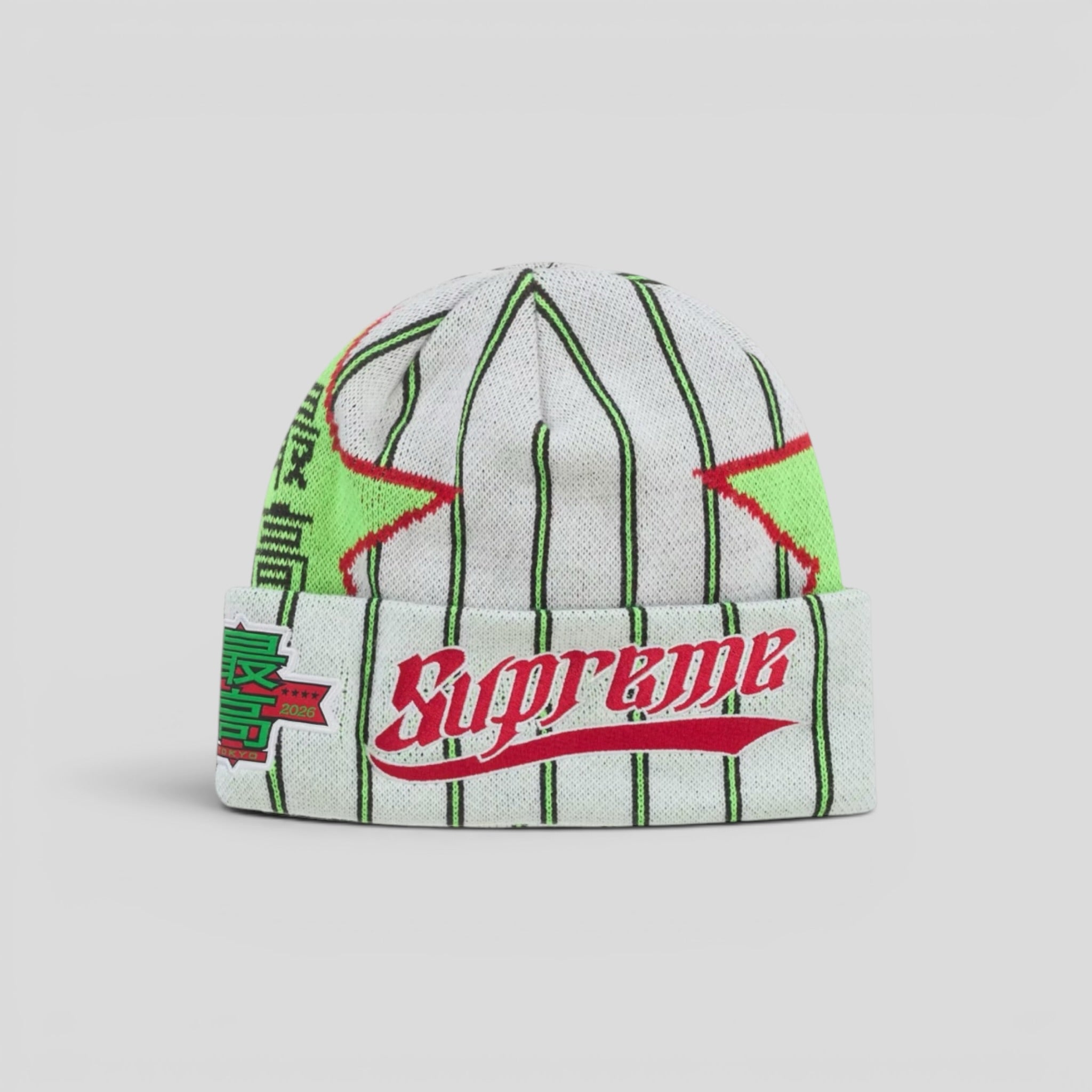 Supreme New Era Stars Beanie in White