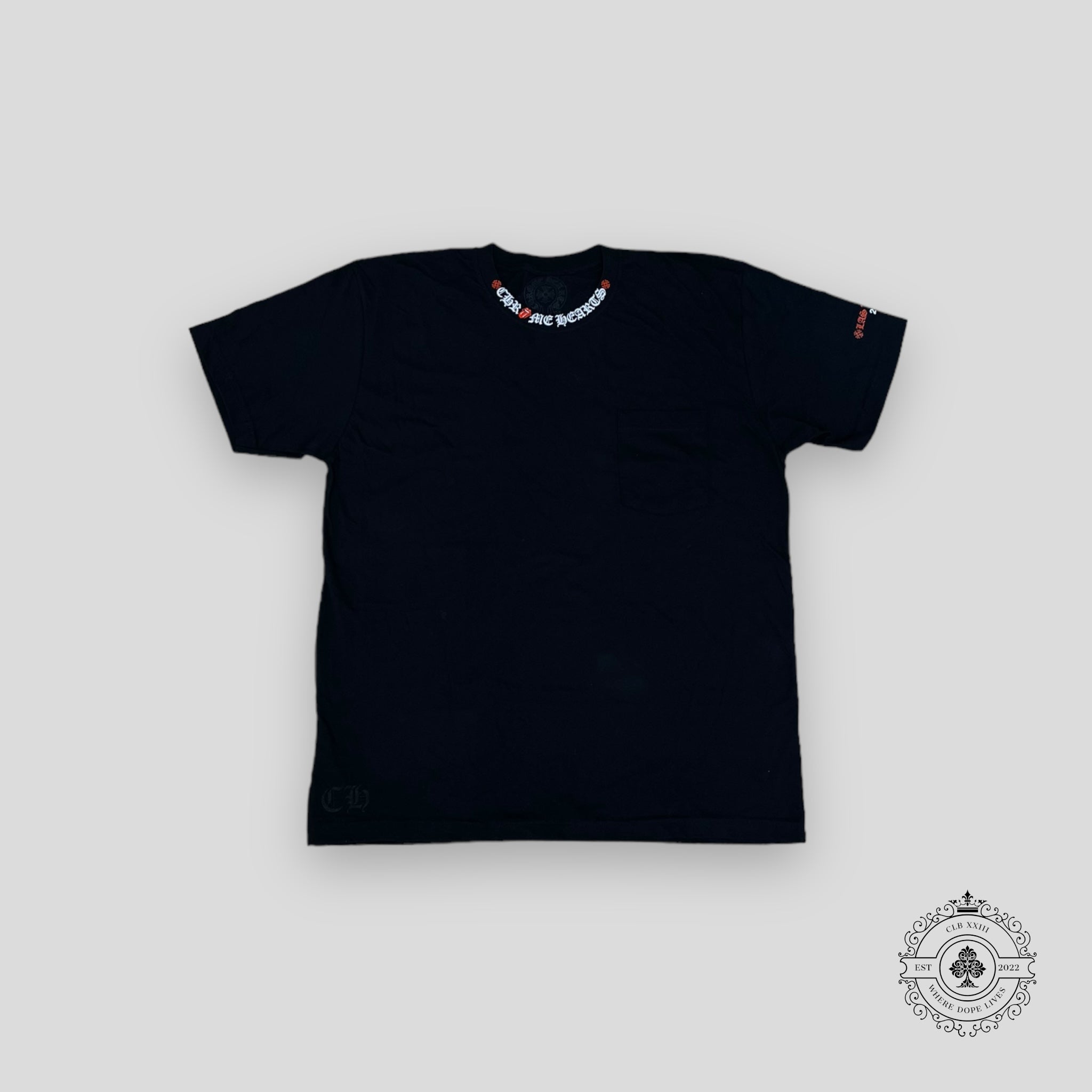 Chrome Hearts Rolling Stones Neck Logo T-Shirt