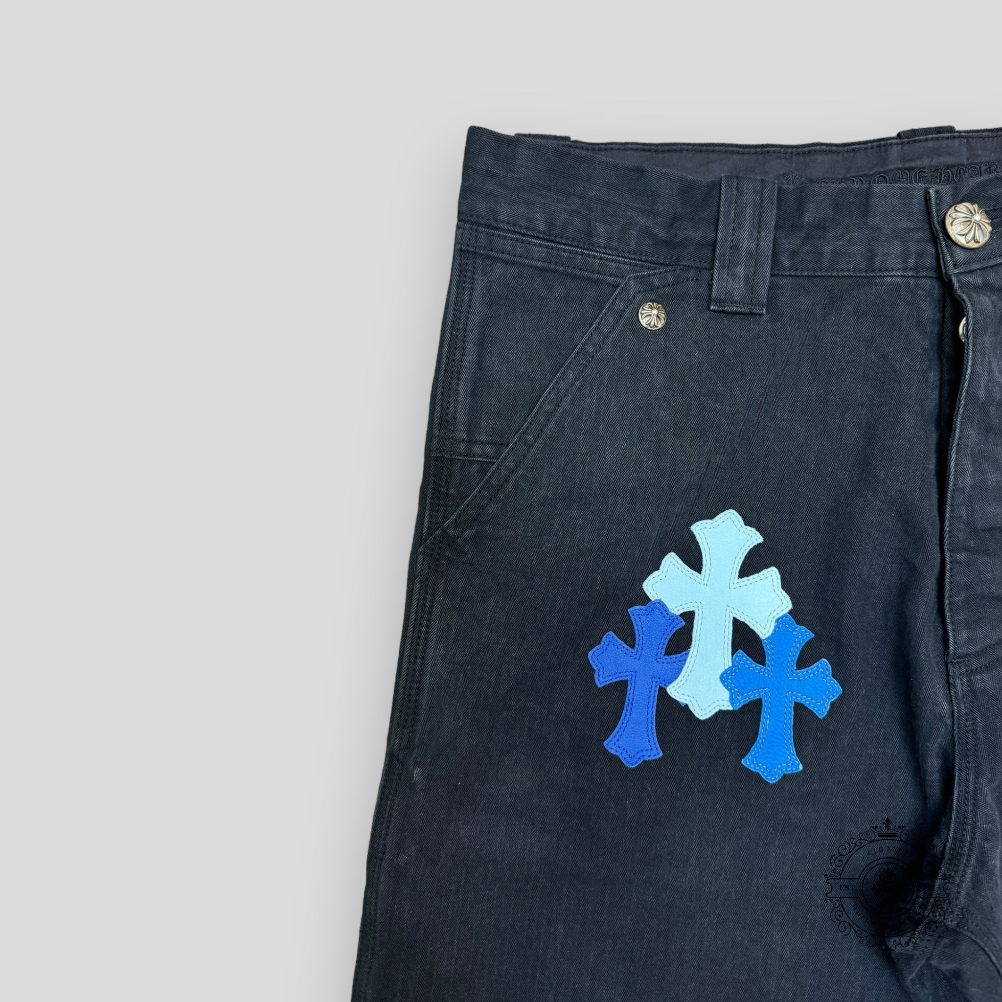 Chrome Hearts Blue Cross Patch Jeans