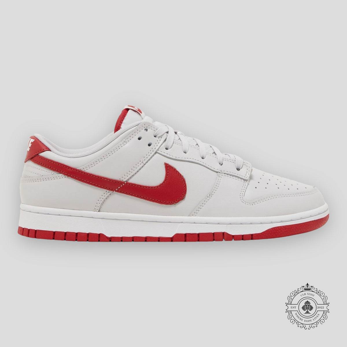 Nike Dunk Low Vast Grey Varsity Red