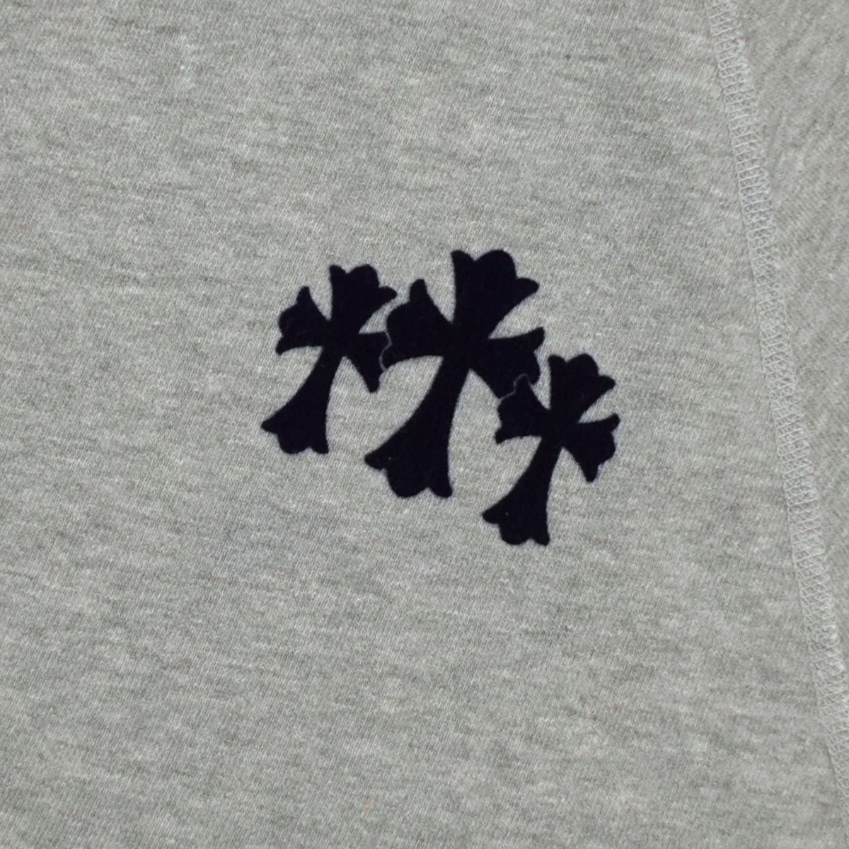 Chrome Hearts Women's Triple Cross CH Flocked Crewneck in Grey
