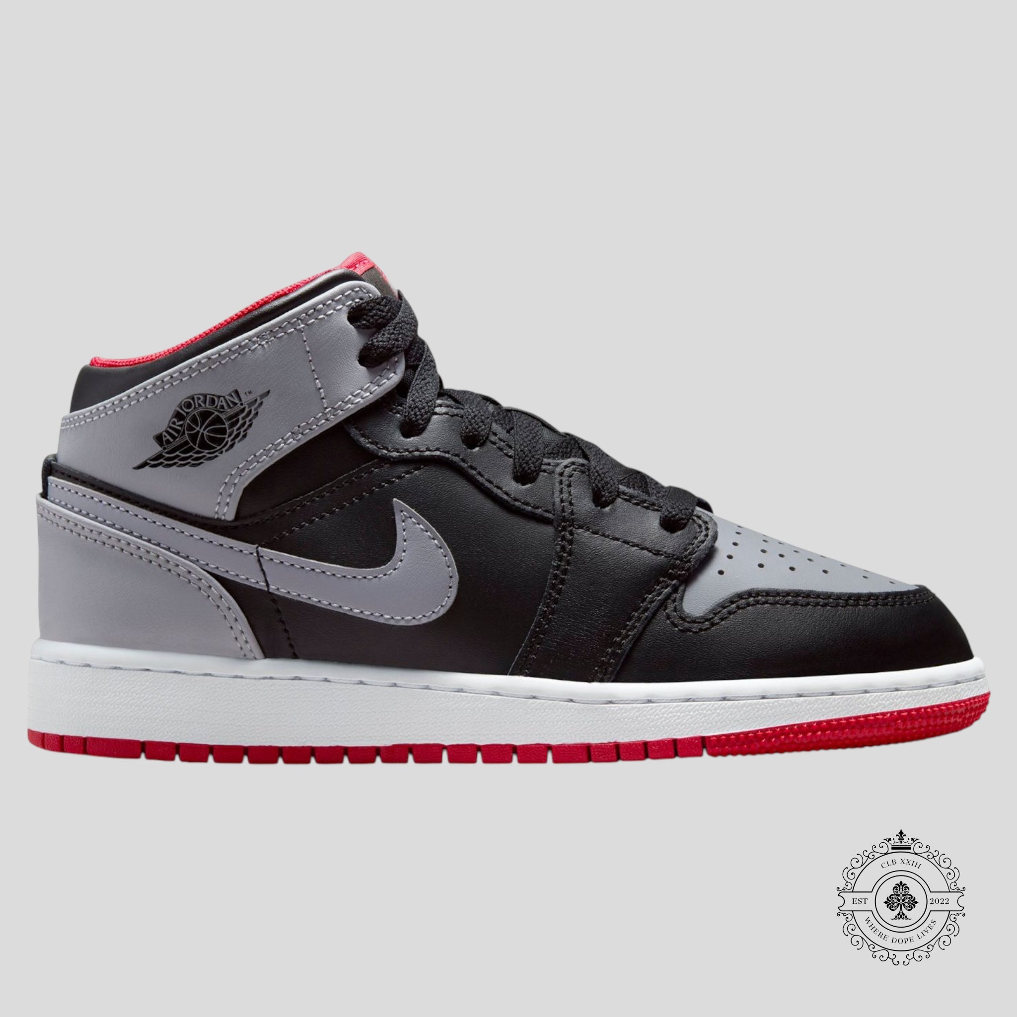 Air Jordan 1 Mid GS Bred Shadow